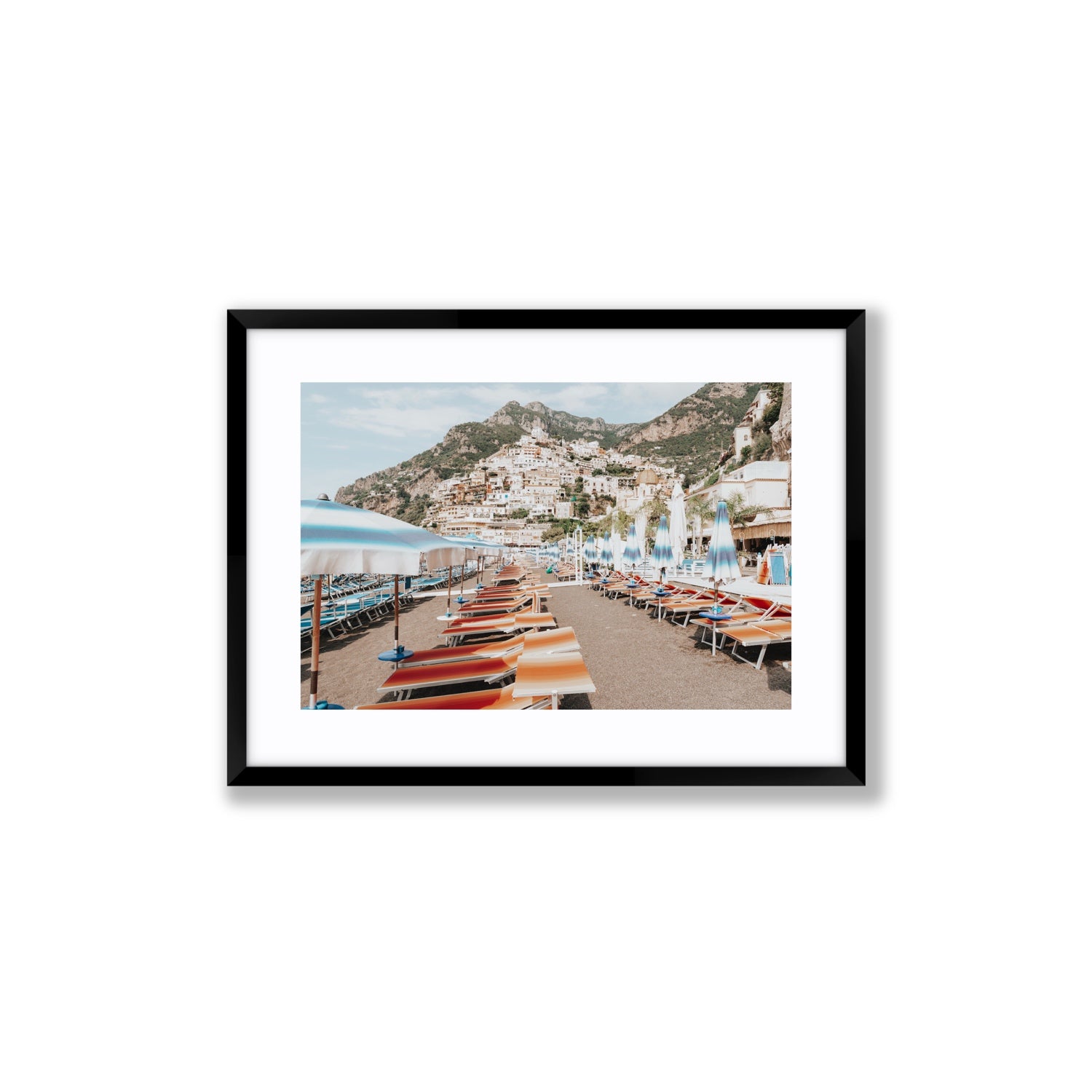 Spiaggia Grande fine art print, Positano, Italy, Medium, Black Frame · Matboard, Fine Art Print