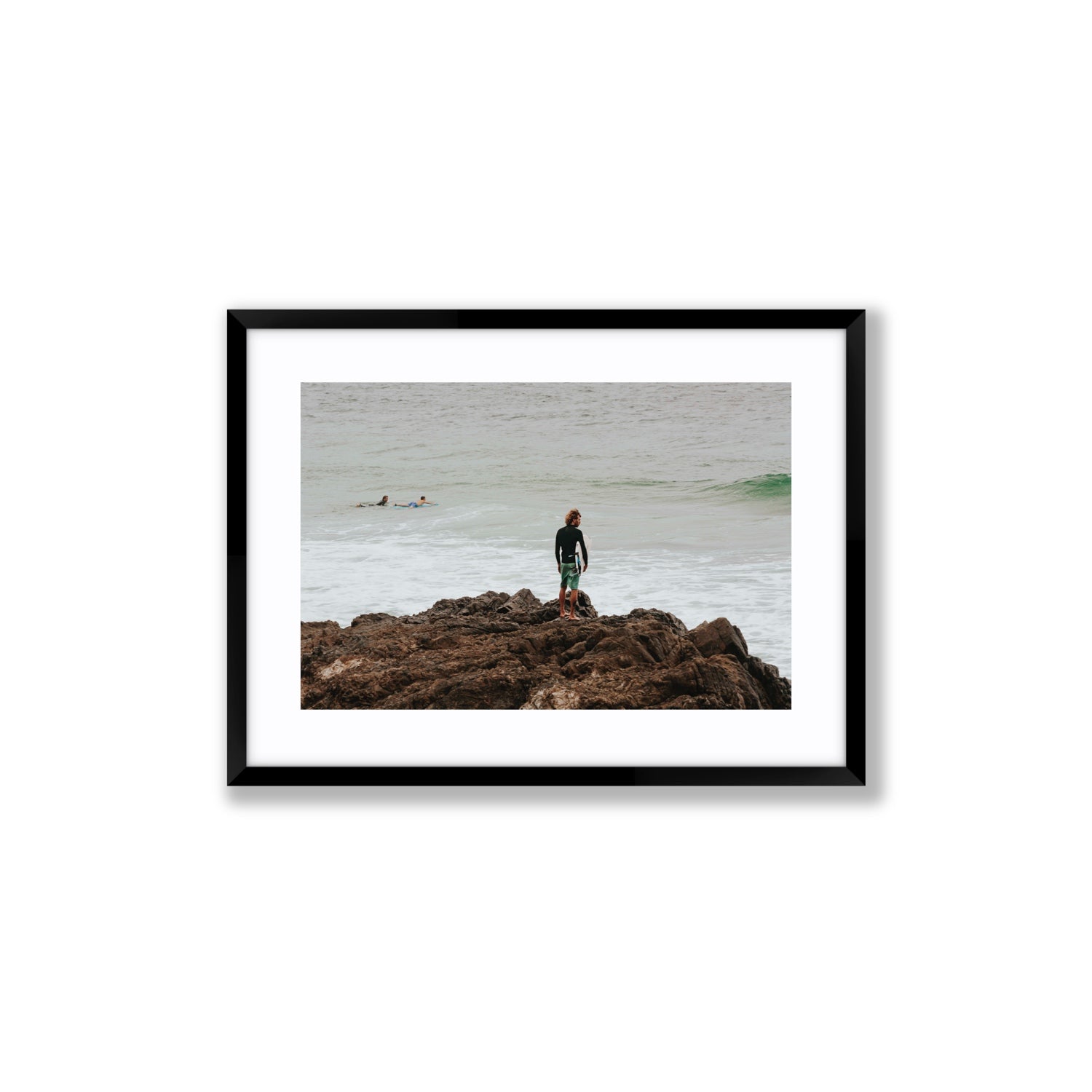 Let The Sea Set You Free Byron Bay Surf wall art Medium fine art print in black frame with matboard