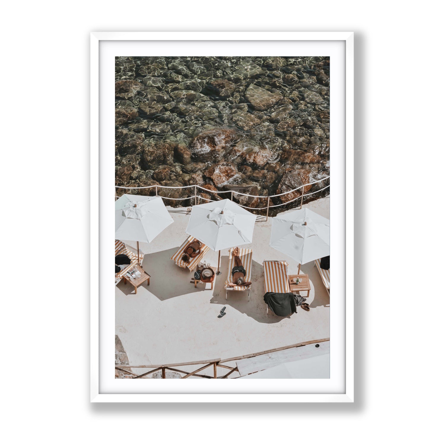 When Harry Met Sally Tuscany coastal wall art Gallery fine art print in white frame with matboard