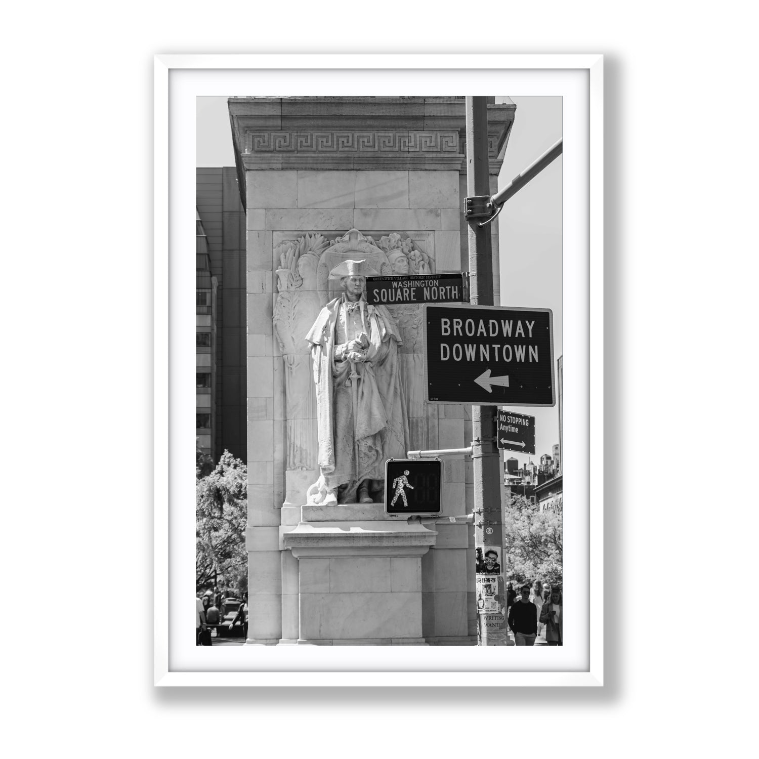 Silent Sentinels New York NYC Black & White wall art Gallery fine art print in white frame with matboard