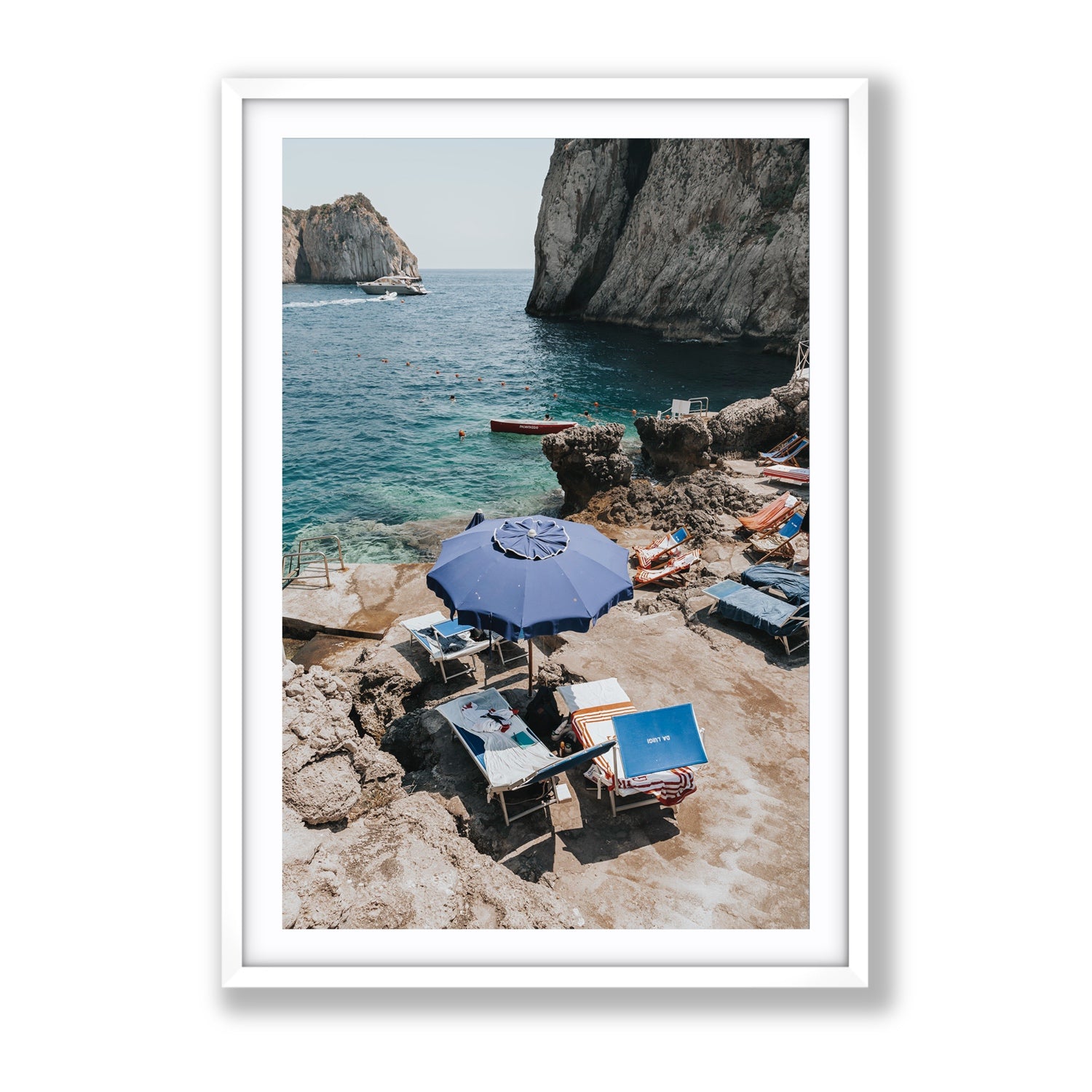 Lonely Loungers fine art print, Capri, Italy, Gallery, White Frame · Matboard, Fine Art Print
