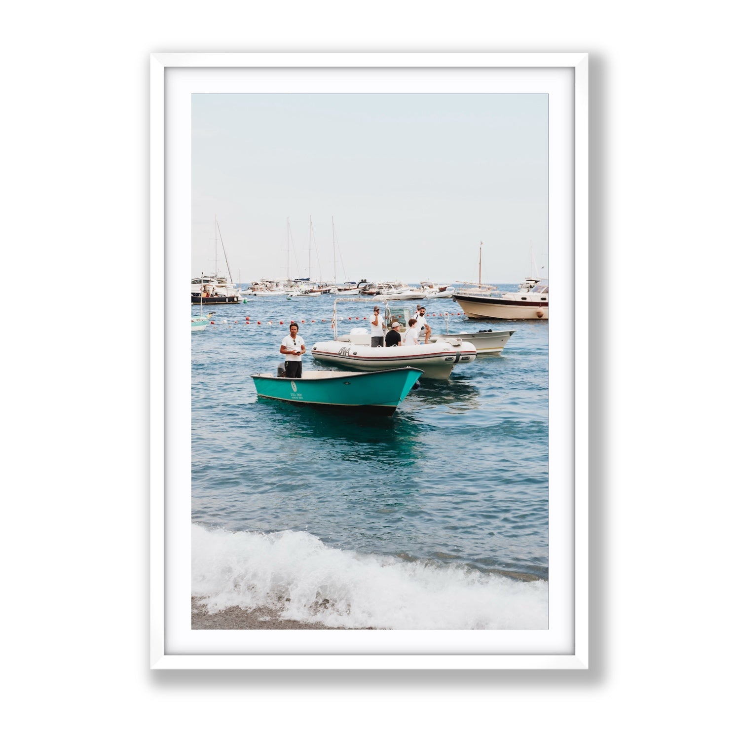 Twilight Tenders Positano wall art Gallery fine art print in white frame with matboard