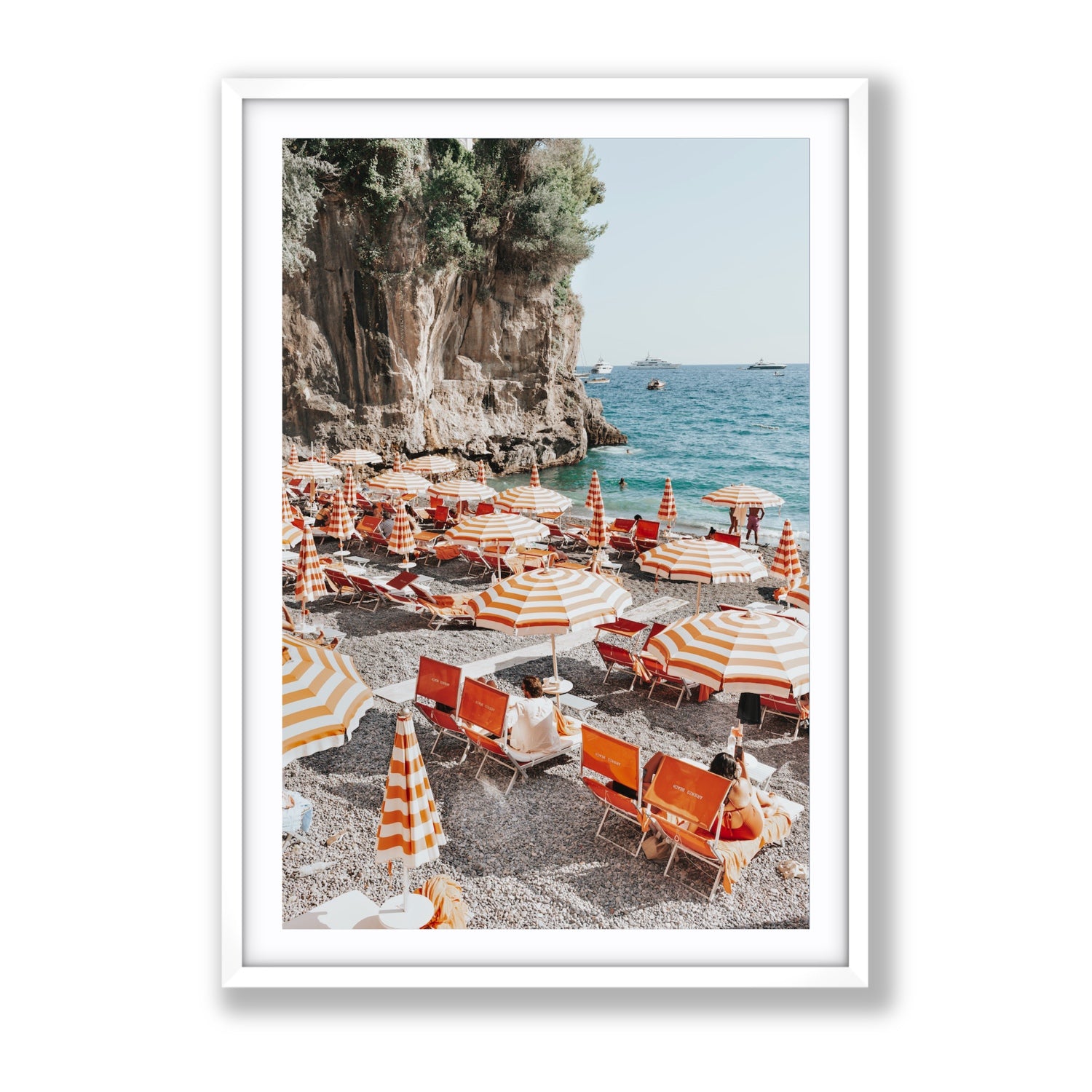 Tangerine Dream fine art print, Positano, Italy, Gallery, White Frame · Matboard, Fine Art Print