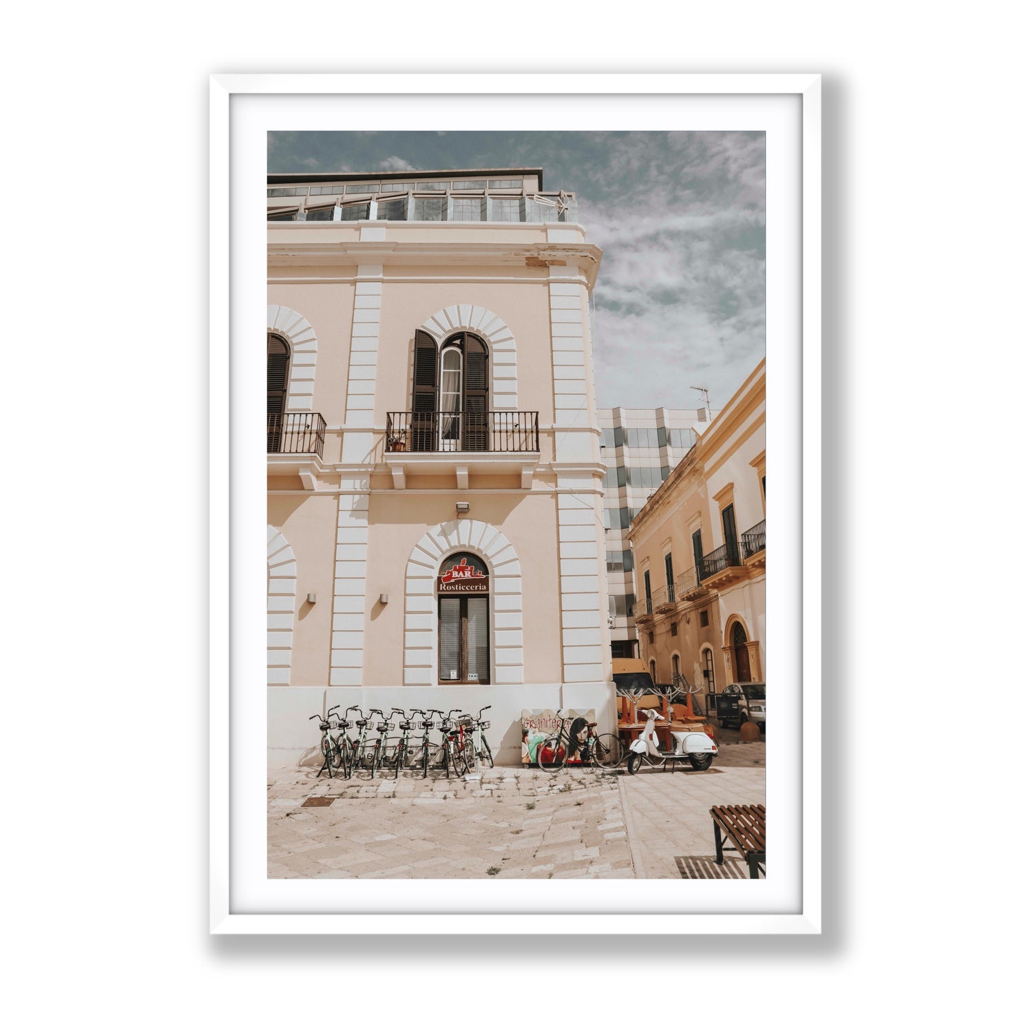 Rosticceria Puglia Italian wall art Gallery fine art print in white frame with matboard
