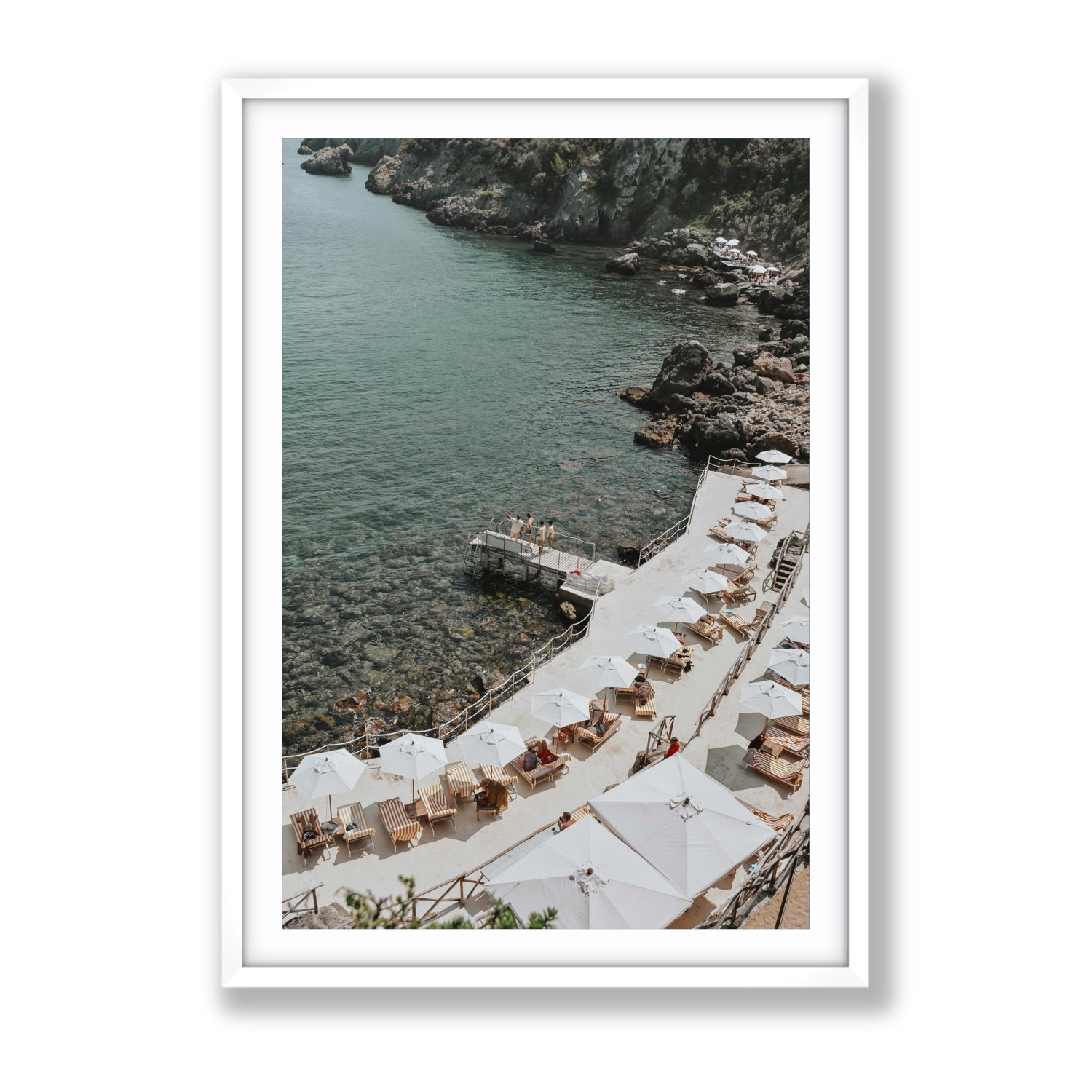 Pier Perspectives Tuscany coastal Italian wall art Gallery fine art print in white frame with matboard
