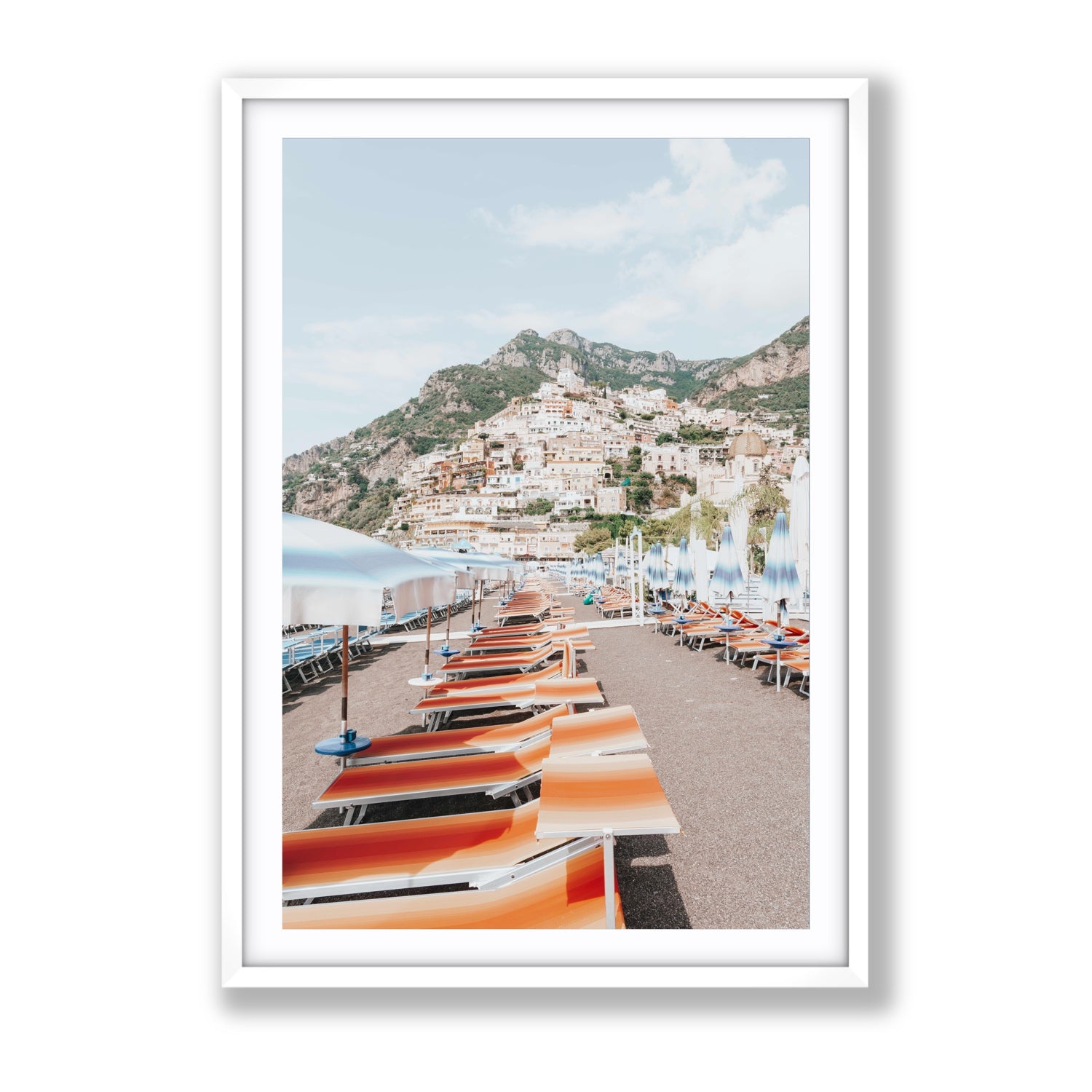 A Symphony of Colours fine art print, Positano, Italy, Gallery, White Frame · Matboard, Fine Art Print