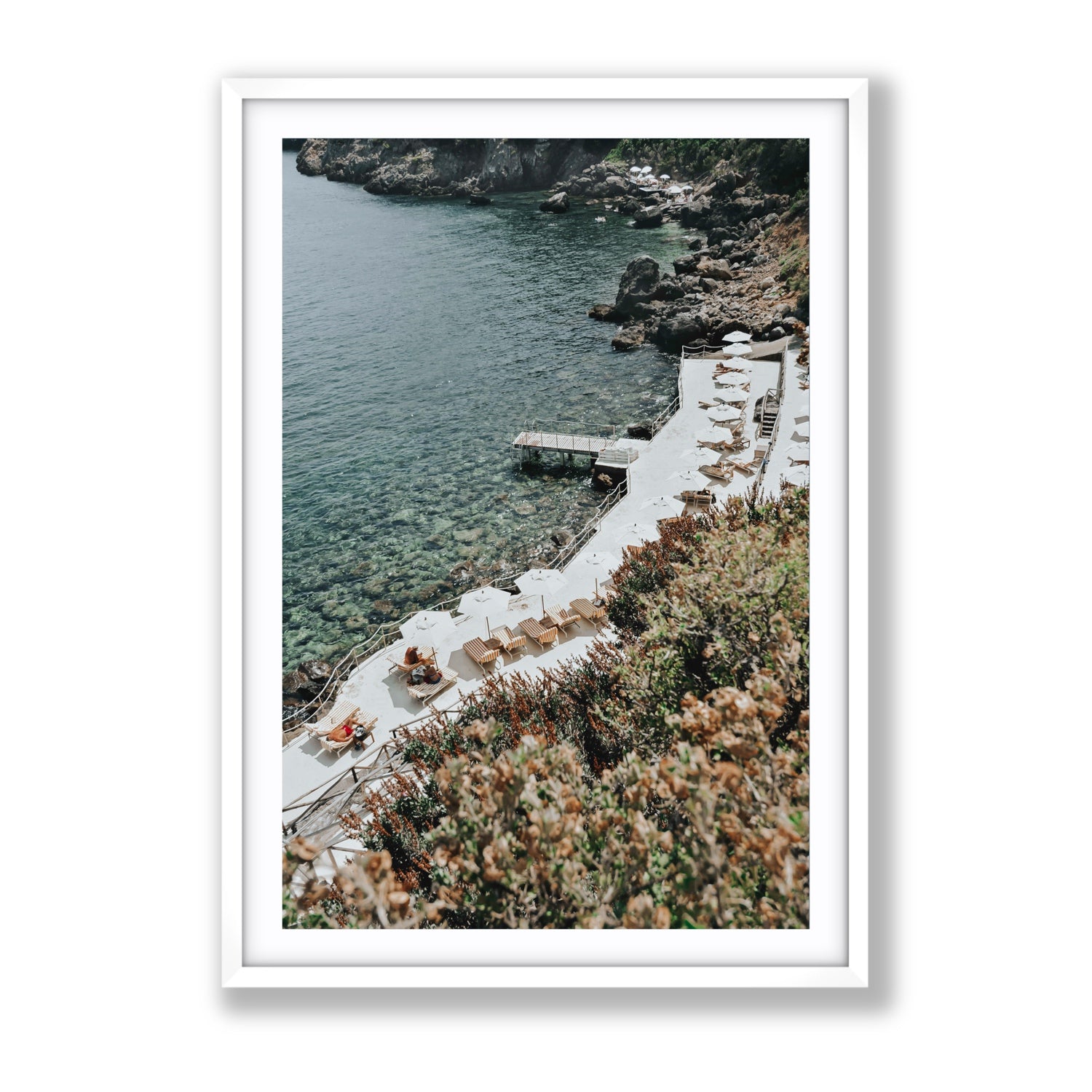 Go Beyond The Postcard Tuscany coastal wall art Gallery fine art print in white frame with matboard
