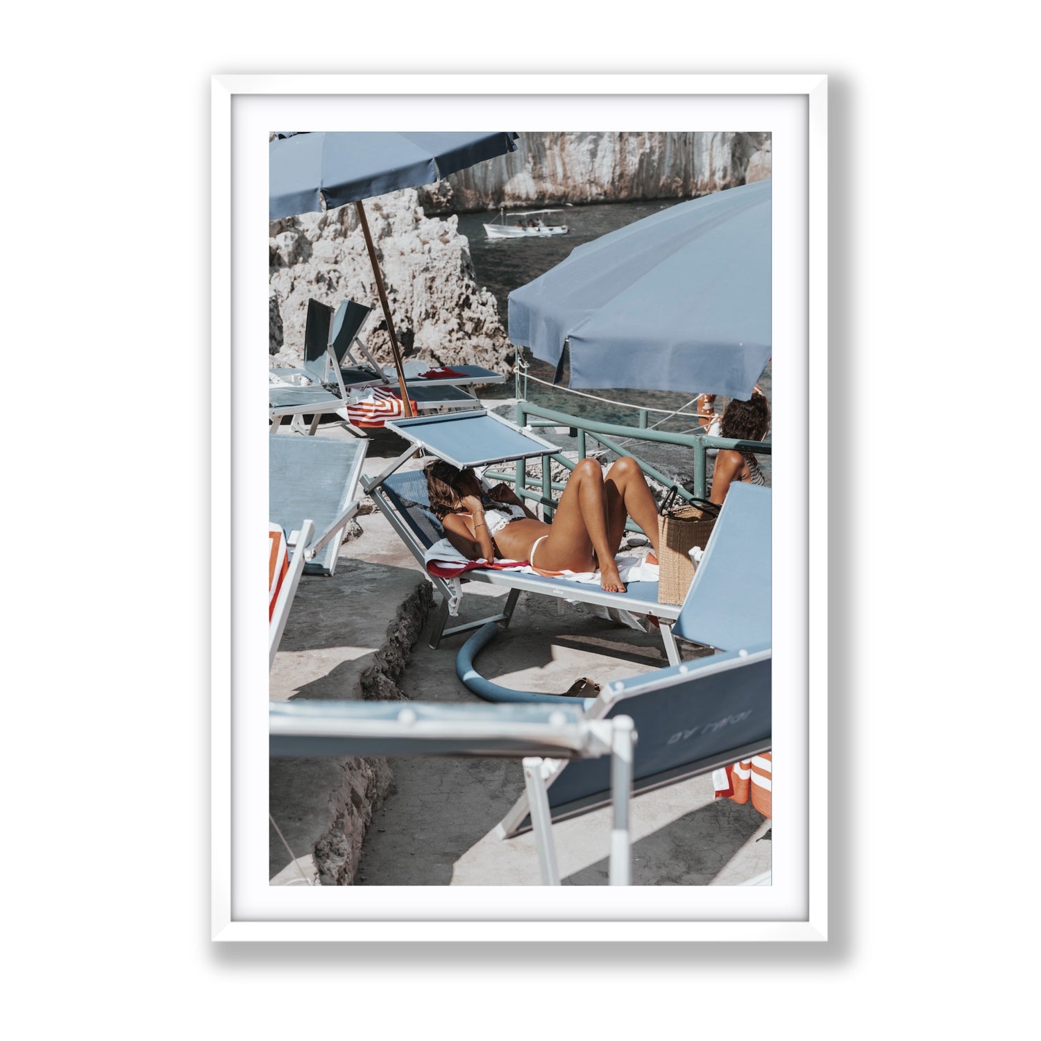 Beach Babe fine art print, Capri, Italy, Gallery, White Frame · Matboard, Fine Art Print