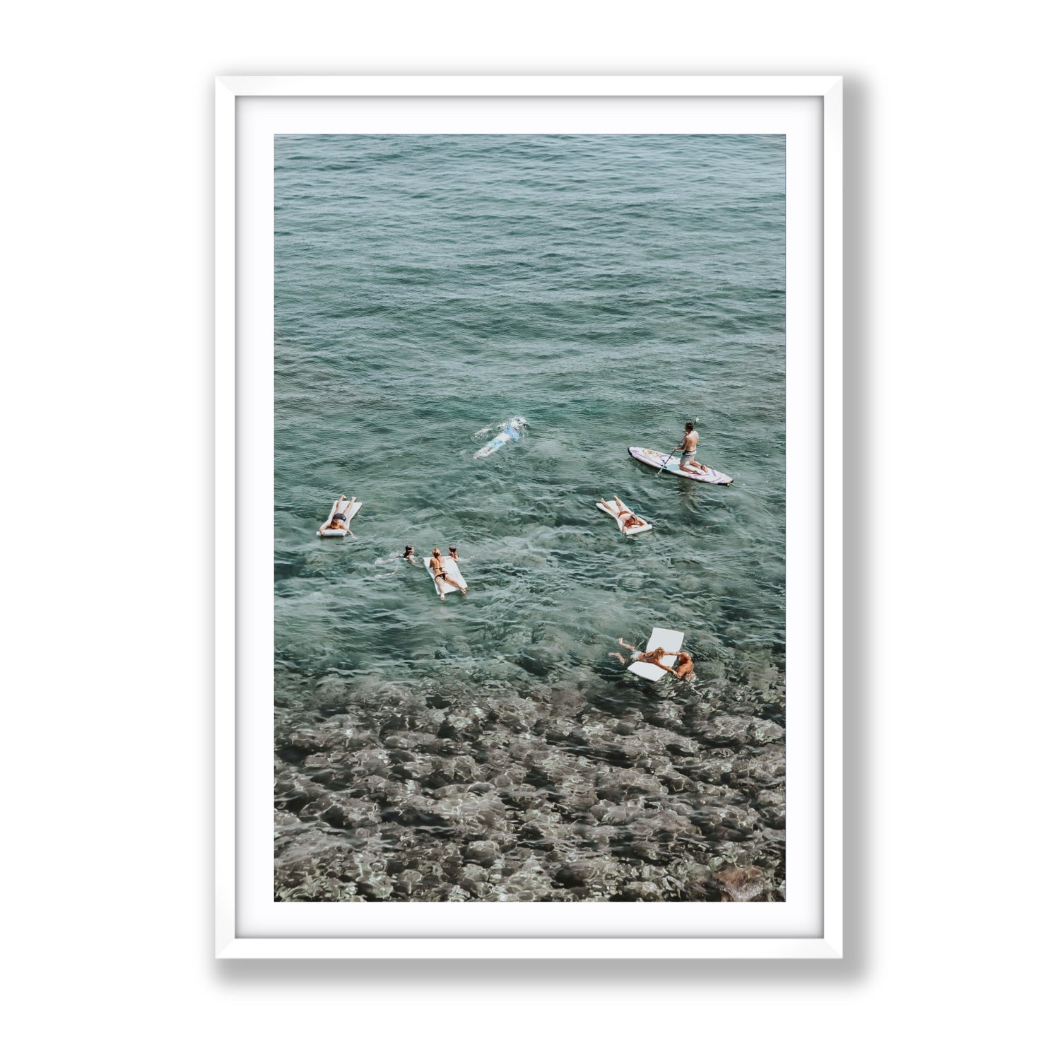 The Big Chill Tuscany coastal Italian wall art Gallery fine art print in white frame with matboard