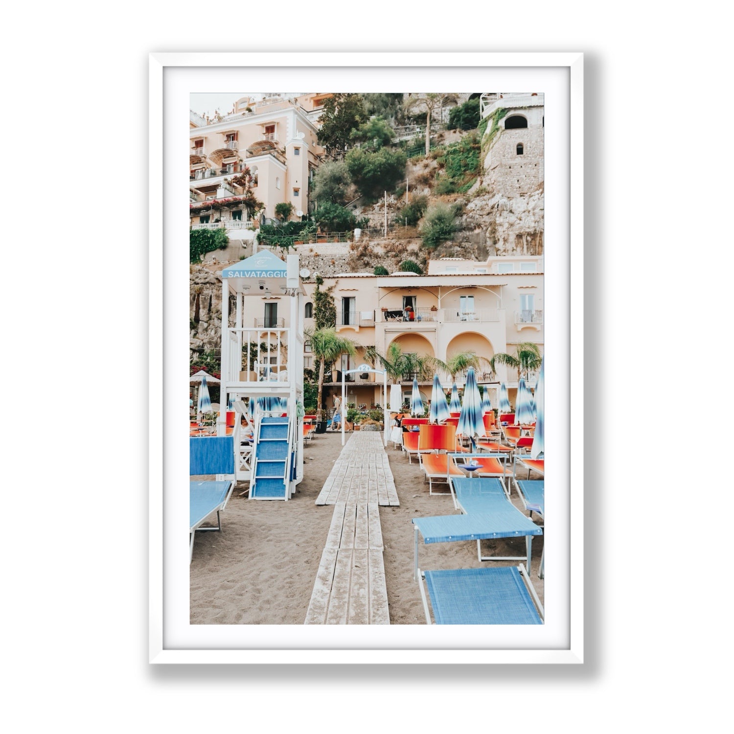 Torre Di Salvataggio fine art print, Positano, Italy, Gallery, White Frame · Matboard, Fine Art Print