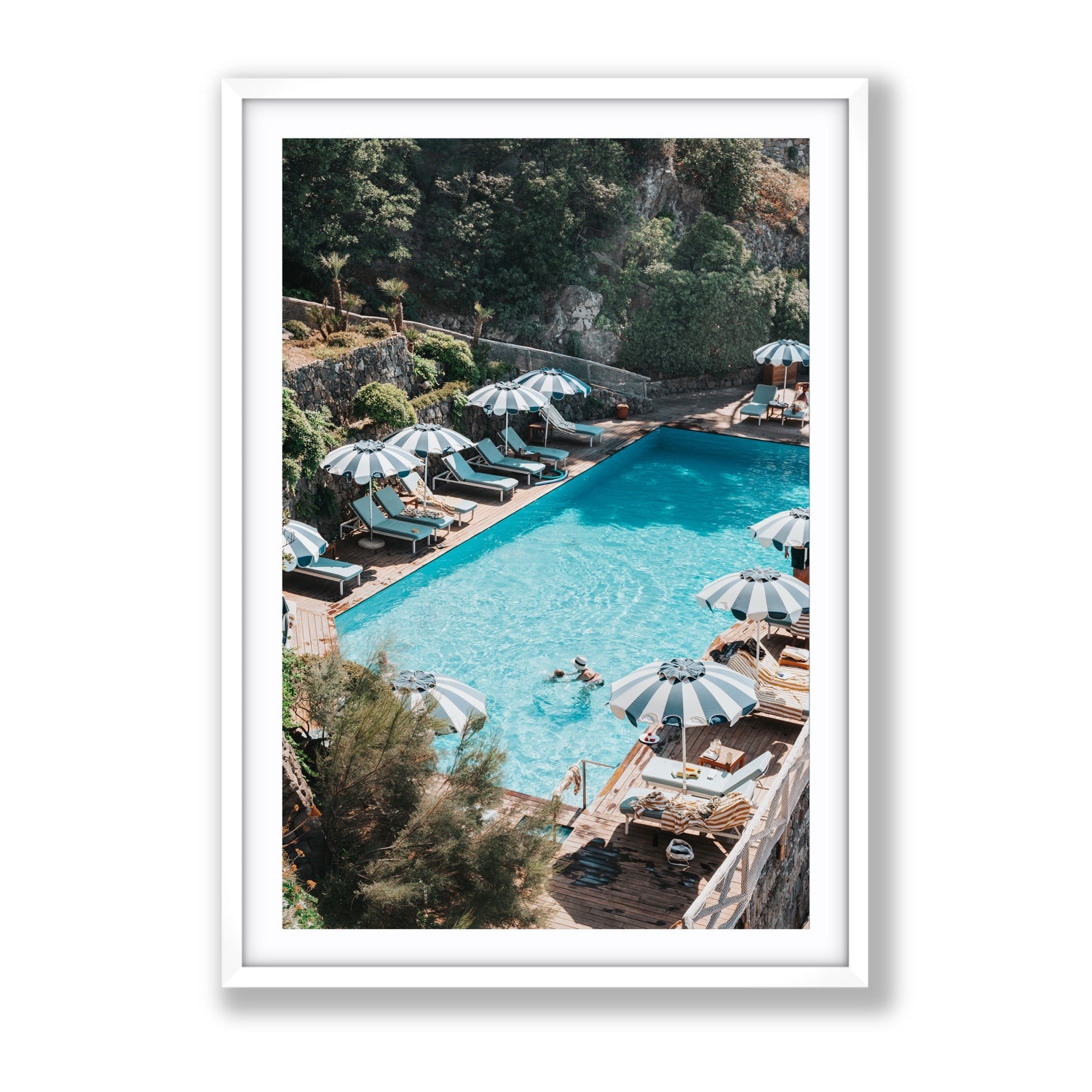 Poolside Paradise fine art print, Ischia, Italy, Gallery, White Frame · Matboard, Fine Art Print