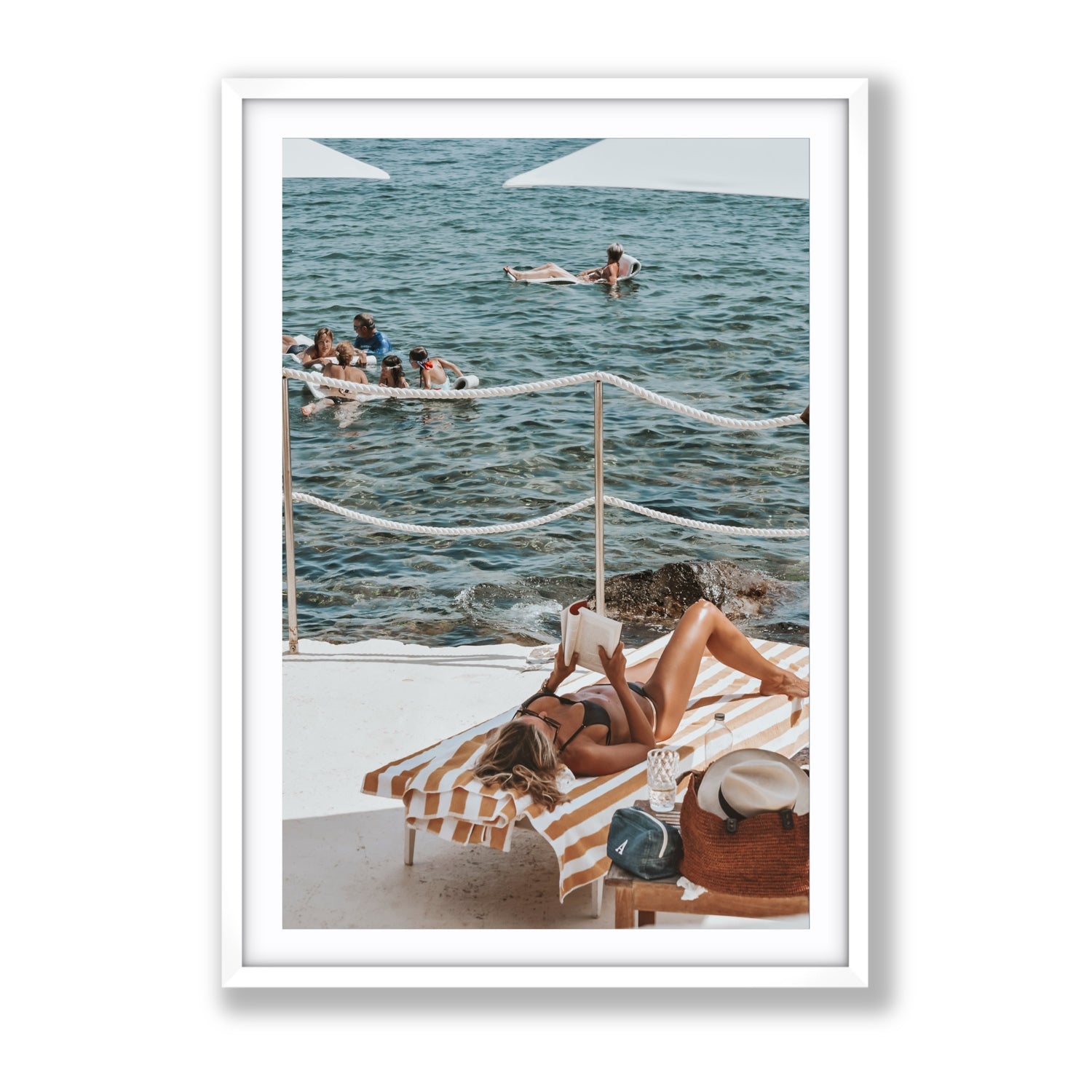 Cloud Nine Tuscany Italian decor wall art Gallery fine art print in white frame with matboard