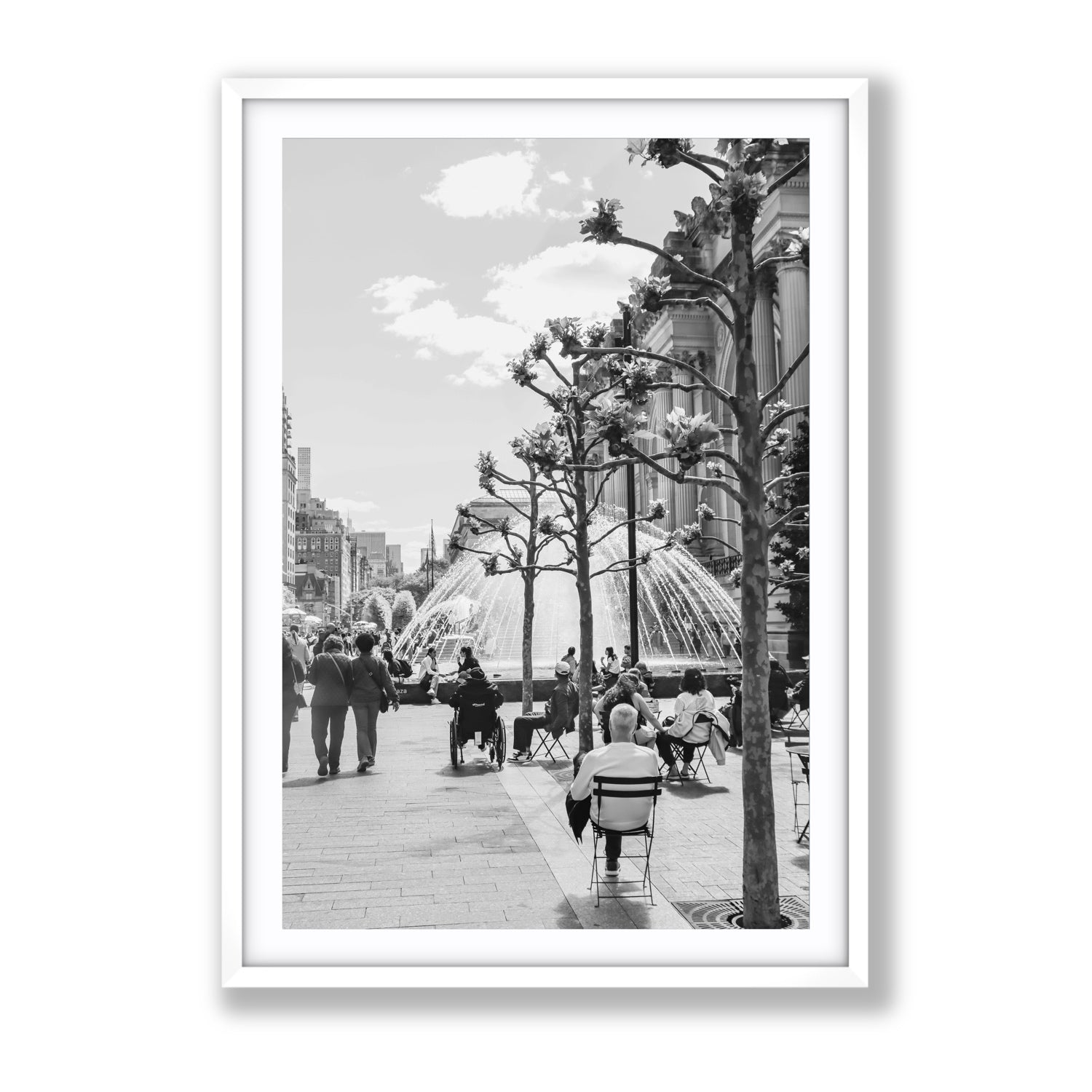 Luminary Noir New York NYC Black & White wall art Gallery fine art print in white frame with matboard