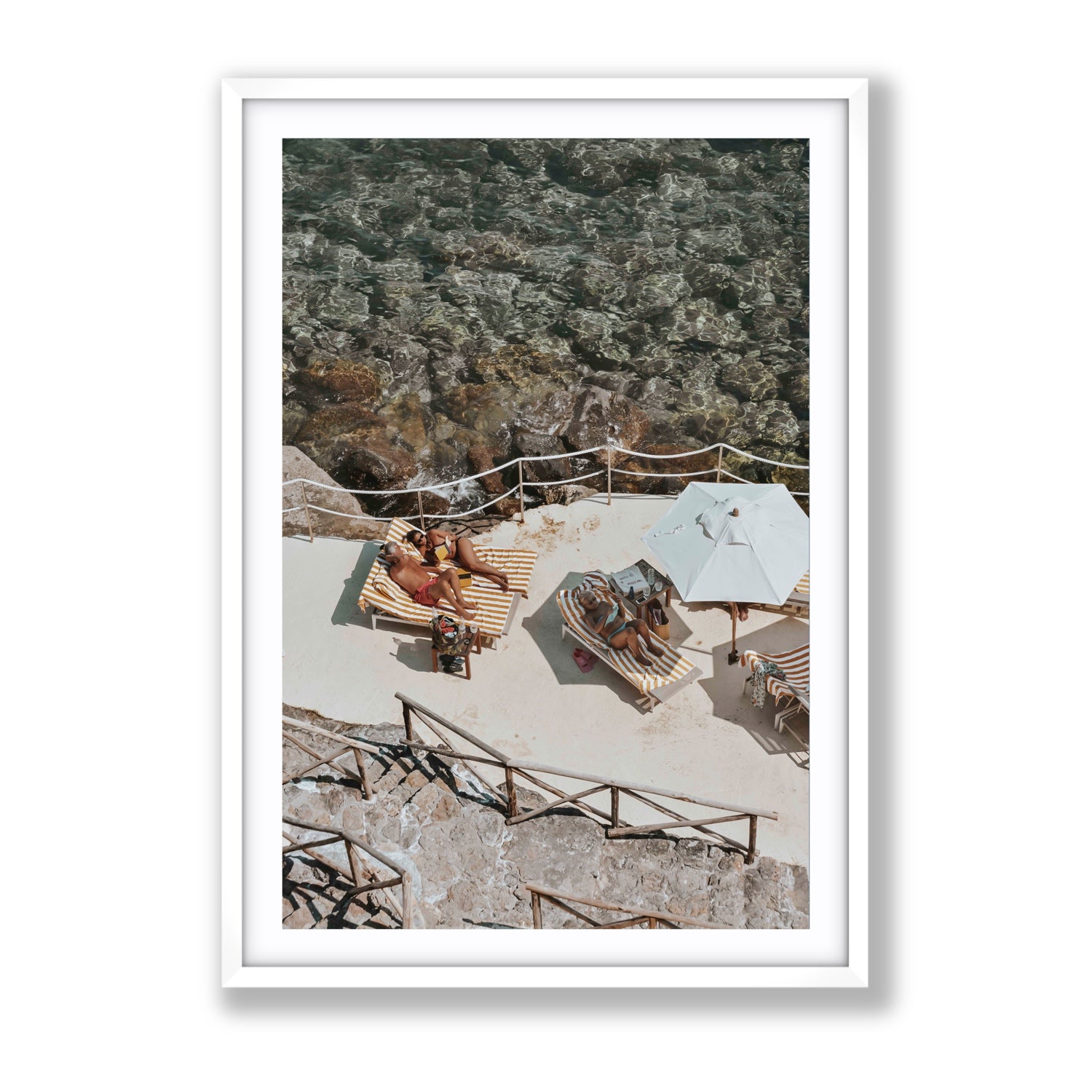 Lounge Lizards Tuscany Italian decor wall art Gallery fine art print in white frame with matboard