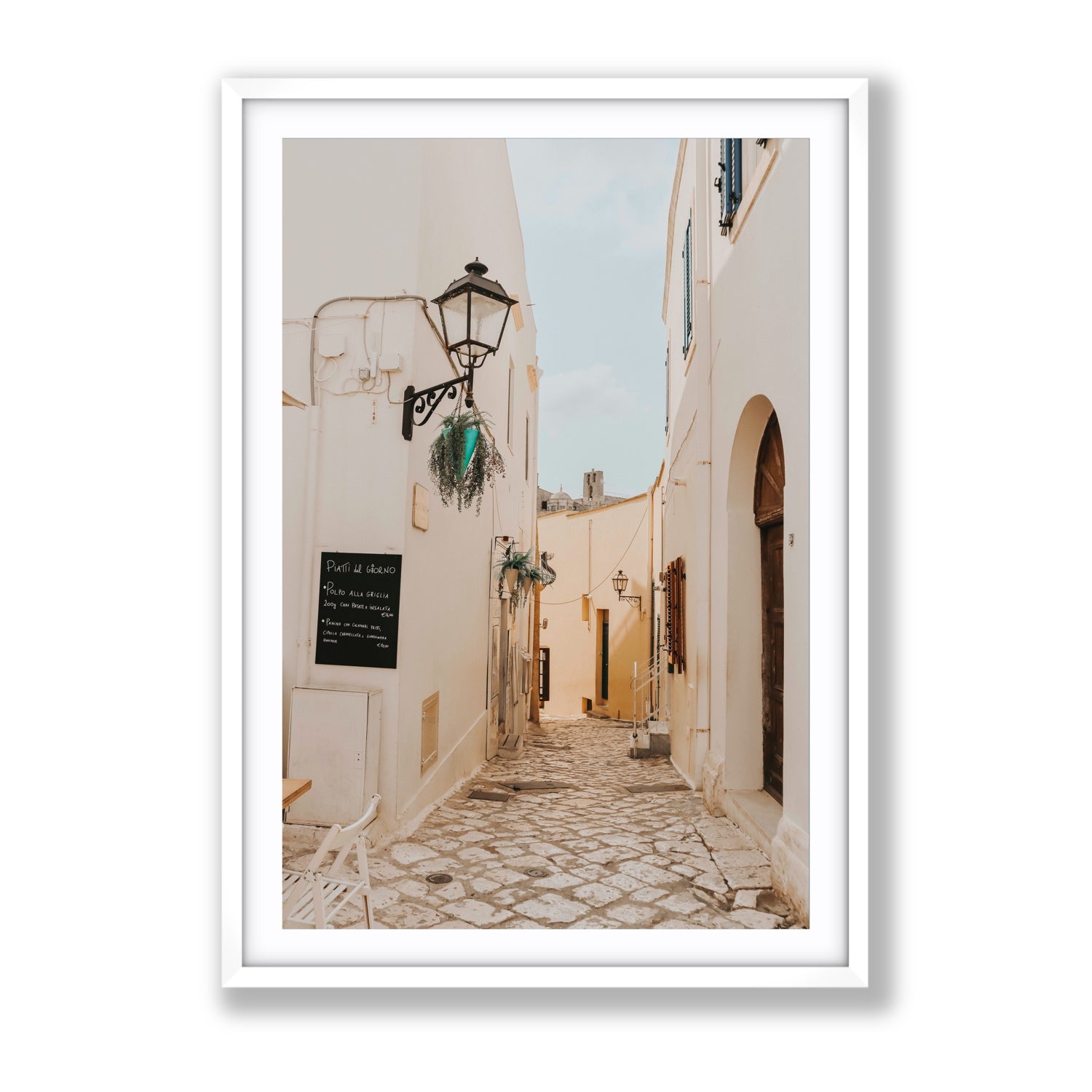 Twilight Passage Puglia Italian wall art Gallery fine art print in white frame with matboard