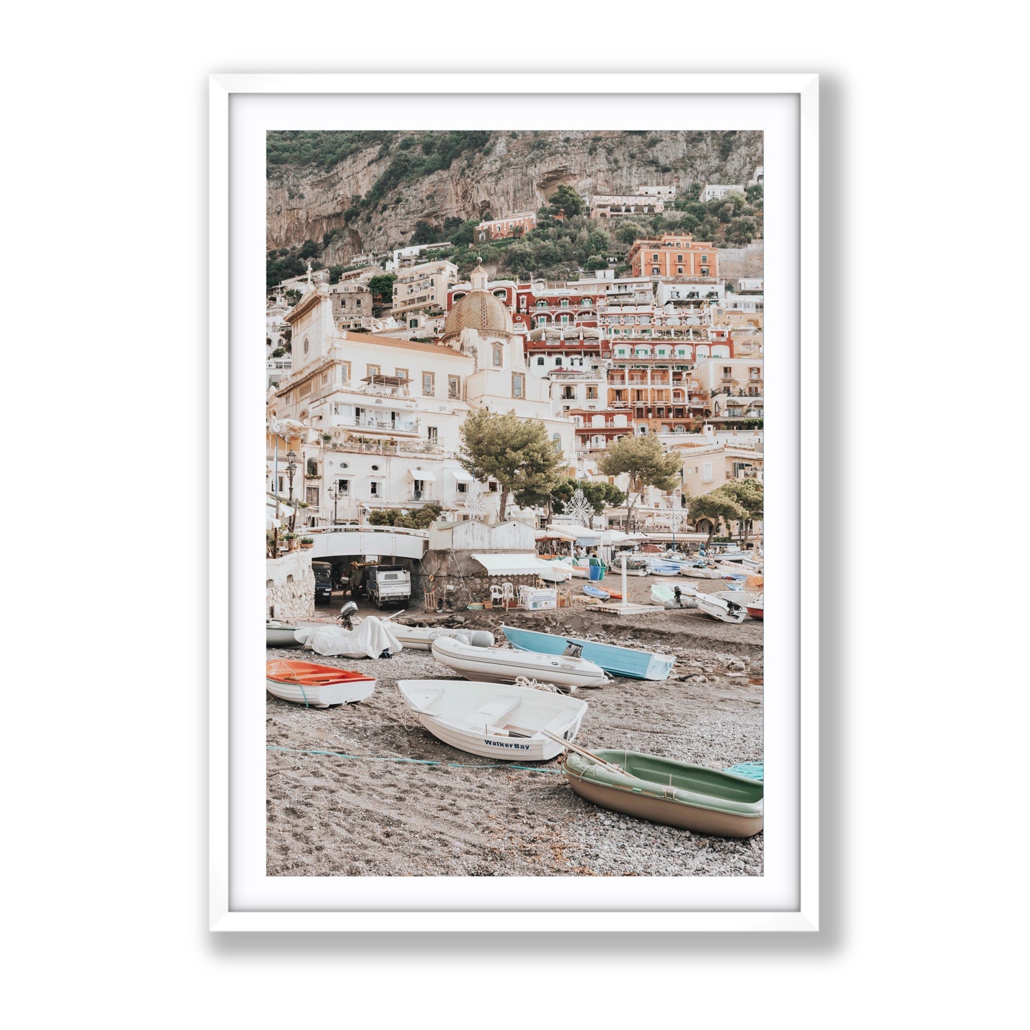A Memory To Treasure fine art print, Positano, Italy, Gallery, White Frame · Matboard, Fine Art Print
