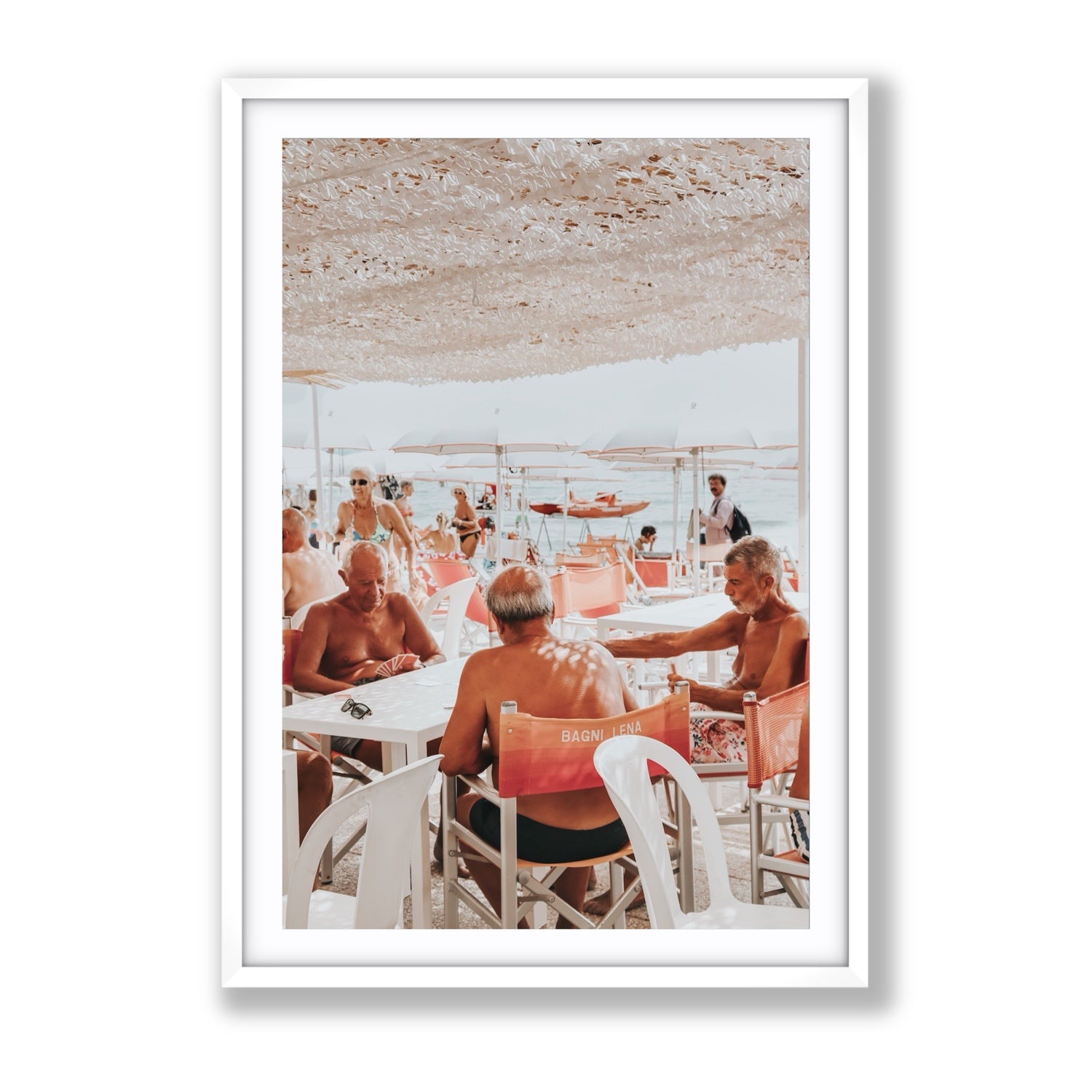 The Players fine art print, Alassio, Italy, Gallery, White Frame · Matboard, Fine Art Print