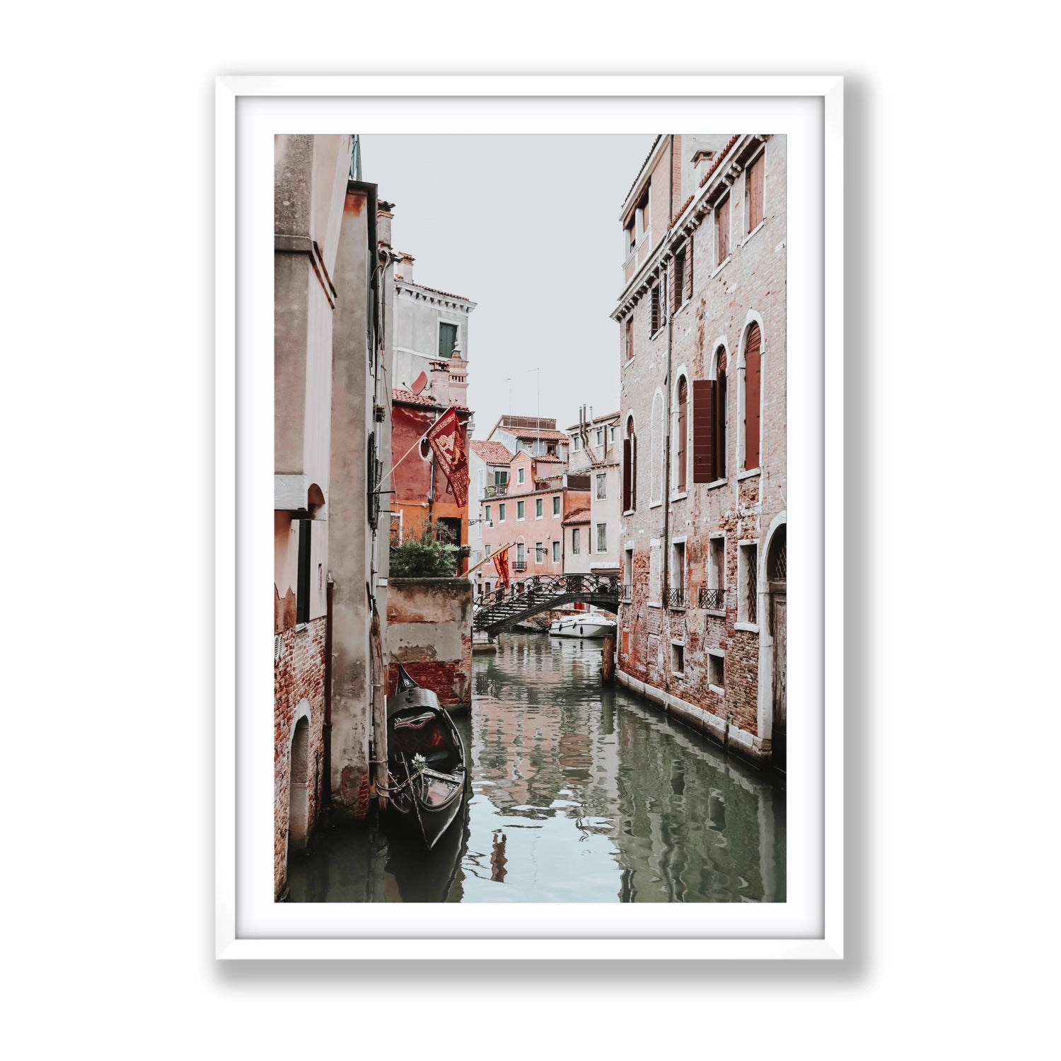 Laguna Veneta Venice Italian wall art Gallery fine art print in white frame with matboard