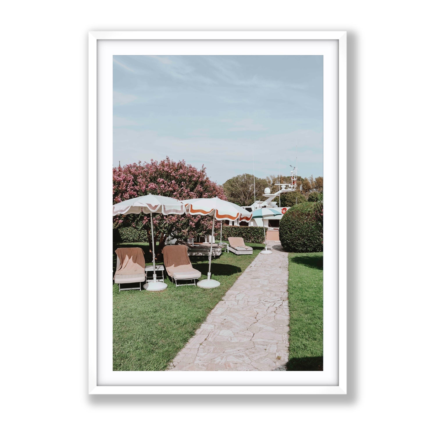 A Bellini Awaits Venice Italian wall art Gallery fine art print in white frame with matboard