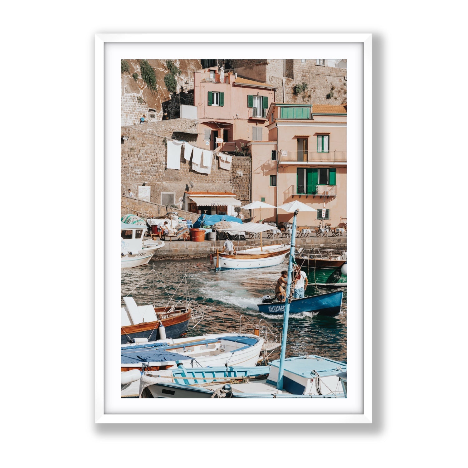 Coastal Carousel fine art print, Sorrento, Italy, Gallery, White Frame · Matboard, Fine Art Print