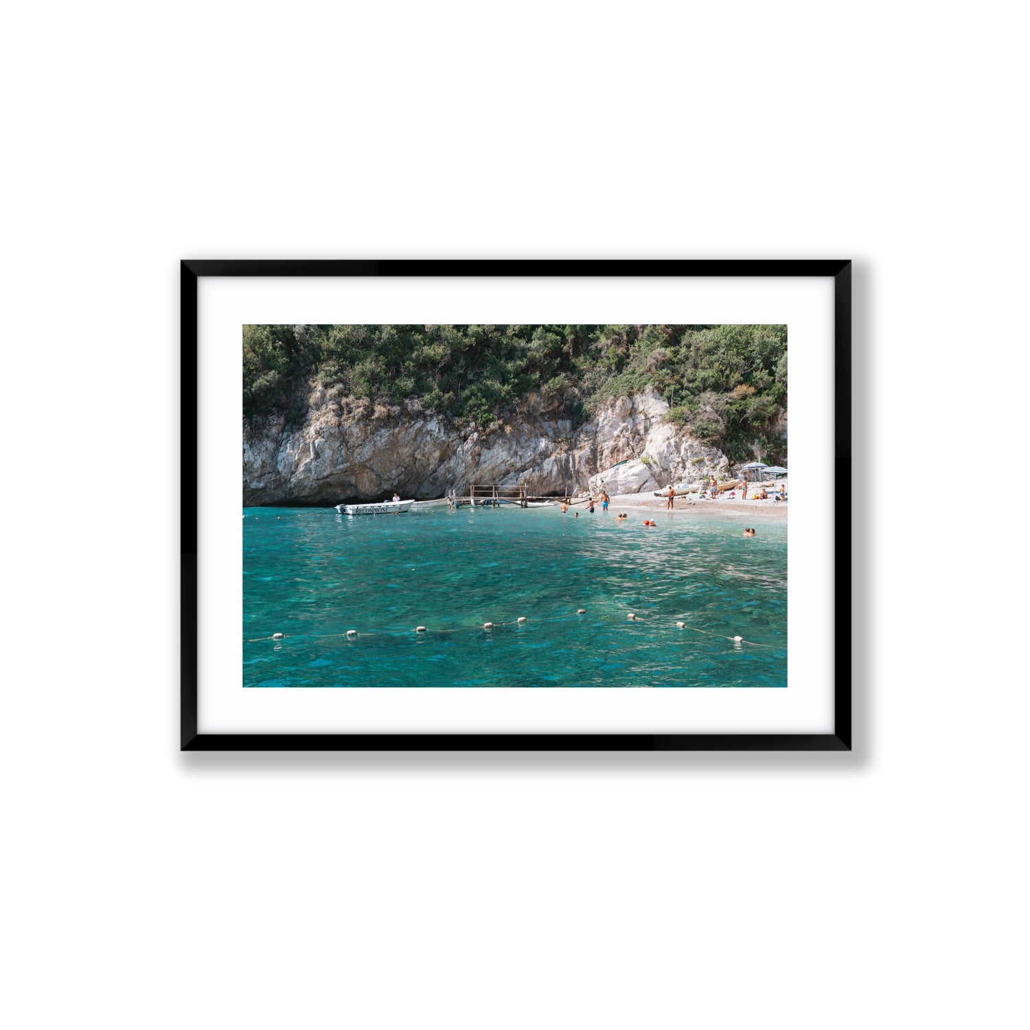 Azure Abyss Nerano wall art Large fine art print in black frame with matboard