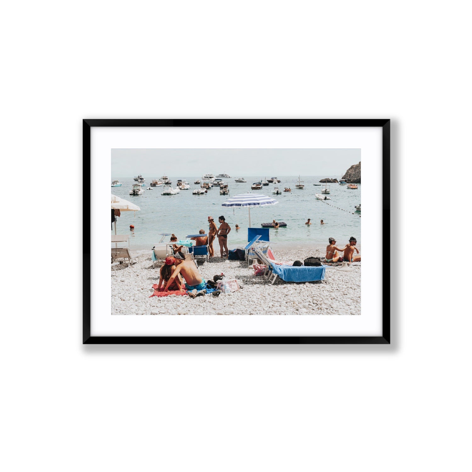 The Kiss Nerano wall art Large fine art print in black frame with matboard