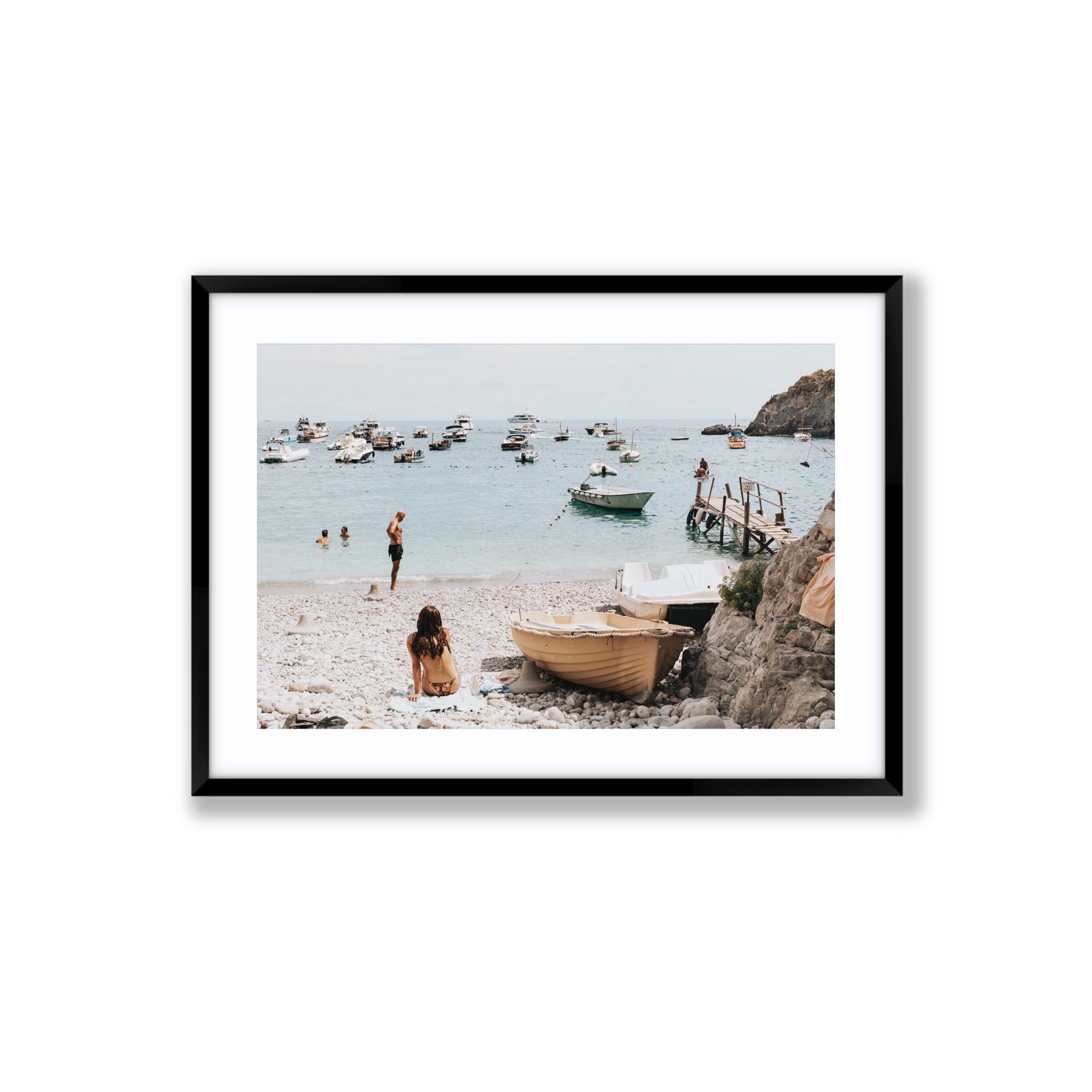 L'Osservatore Nerano wall art Large fine art print in black frame with matboard