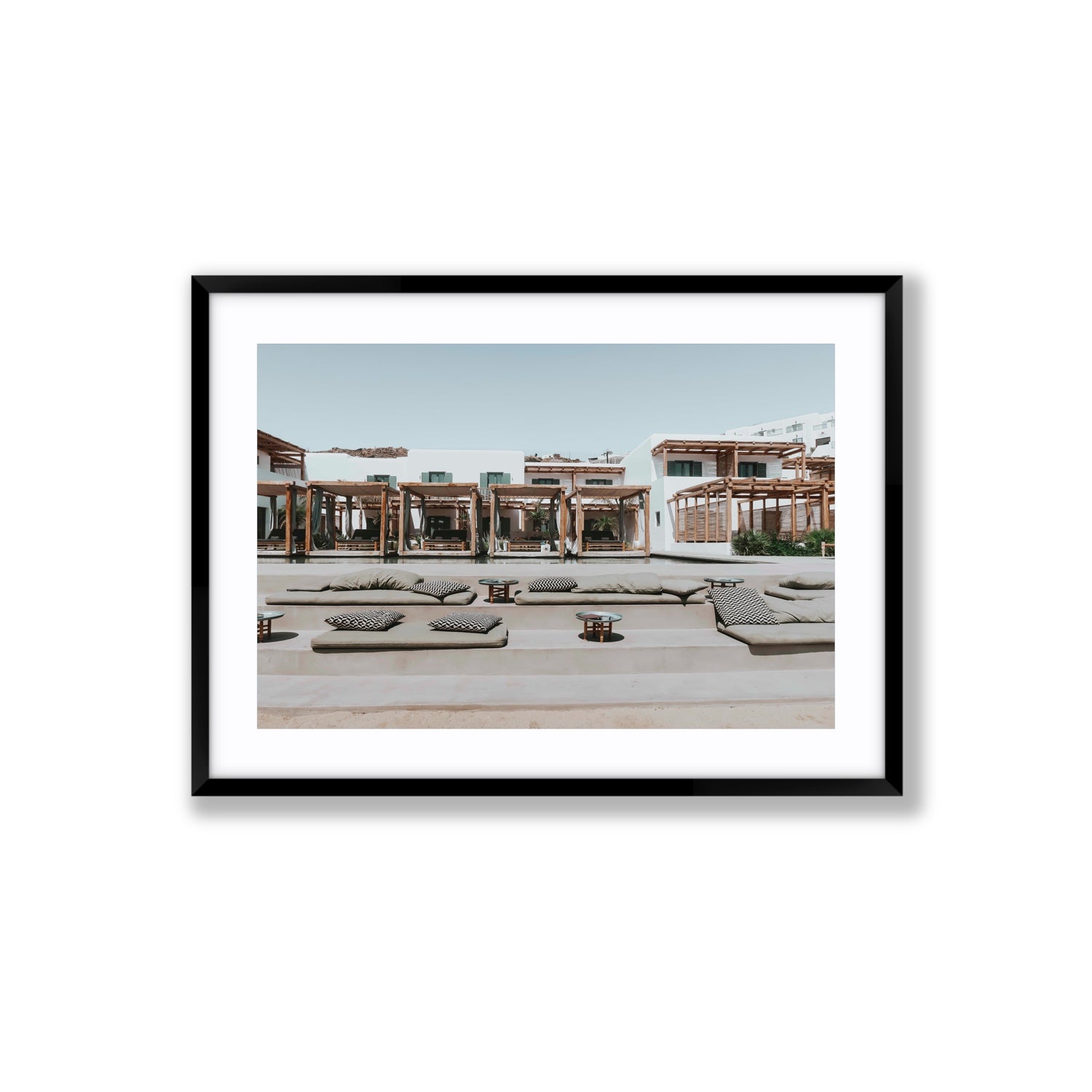 Platis Gialos fine art print, Mykonos, Greece, Large, Black Frame · Matboard, Fine Art Print