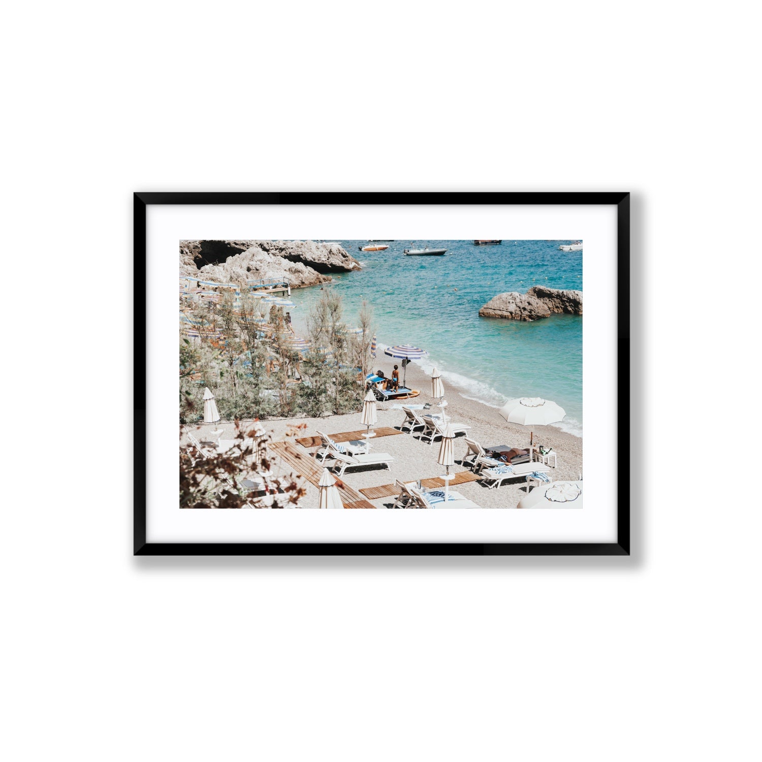 Life Could Be A Dream Amalfi wall art Large fine art print in black frame with matboard
