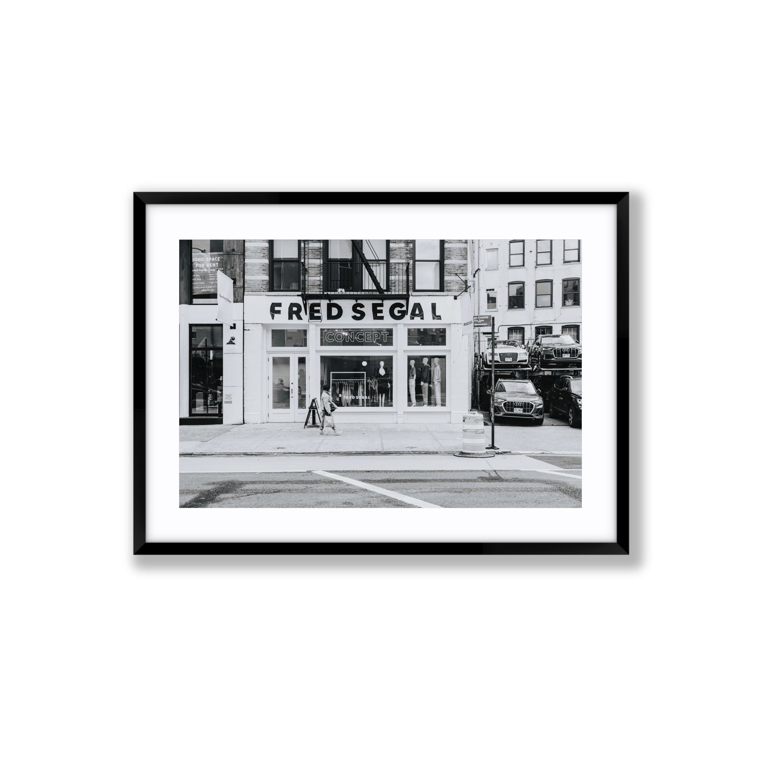 Noir York New York NYC Black & White wall art Large fine art print in black frame with matboard