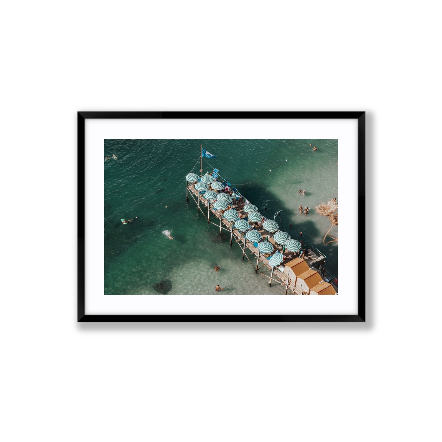 Sorrento Shangri La Sorrento coastal Italian wall art Large fine art print in black frame with matboard