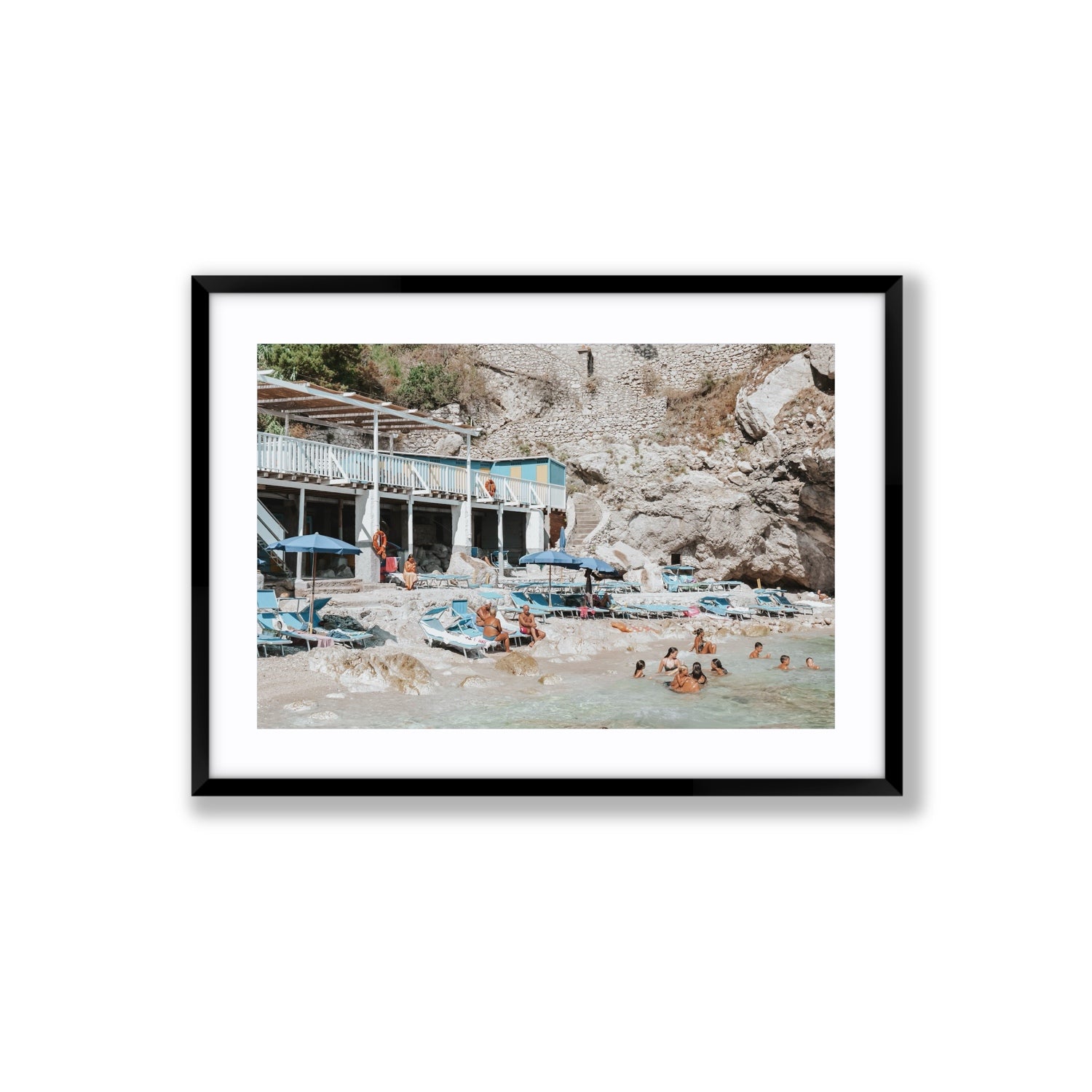 Beachside Bronze fine art print, Capri, Italy, Large, Black Frame · Matboard, Fine Art Print