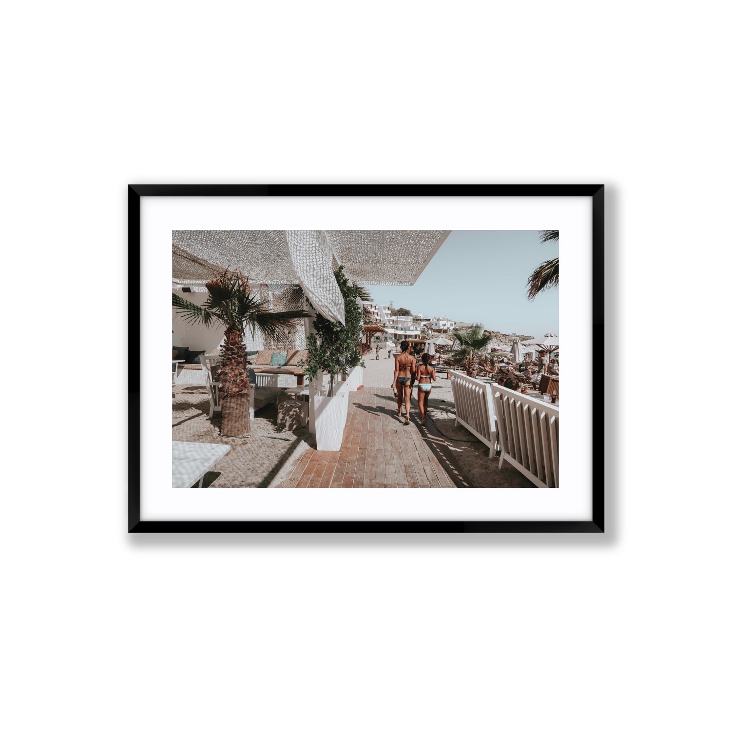 Mitera Kori Mykonos Greek island wall art Large fine art print in black frame with matboard