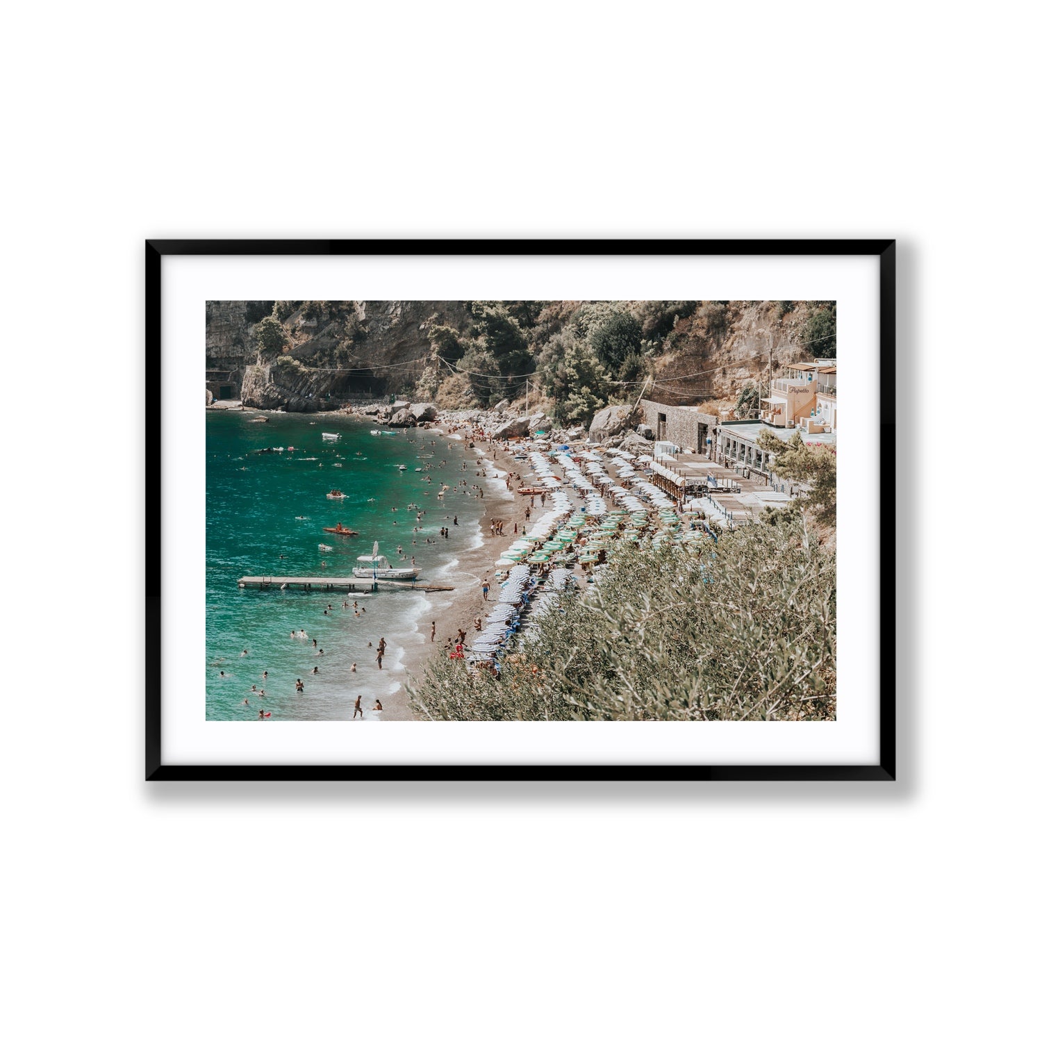 Fornillo Beach fine art print, Positano, Italy, Extra Large, Black Frame · Matboard, Fine Art Print