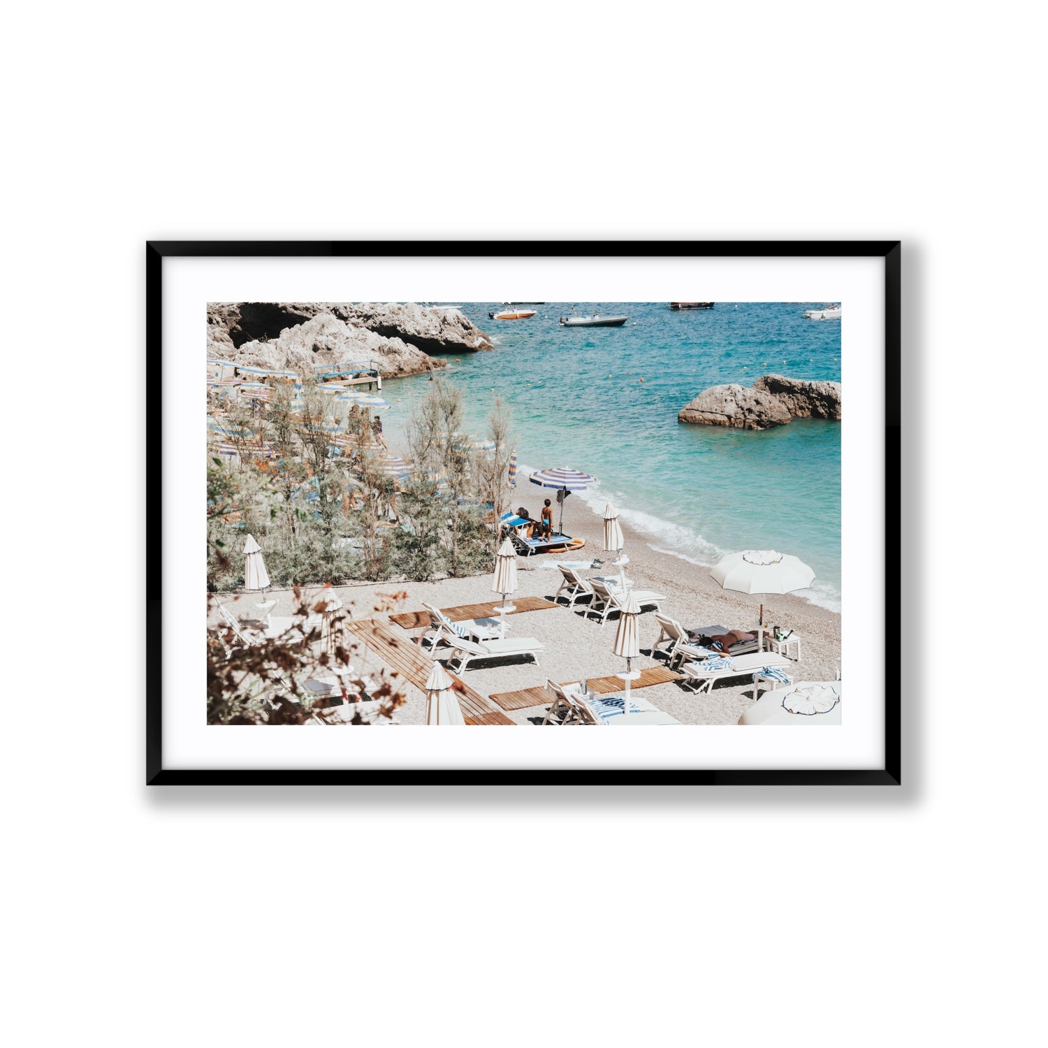 Life Could Be A Dream Amalfi wall art Extra Large fine art print in black frame with matboard