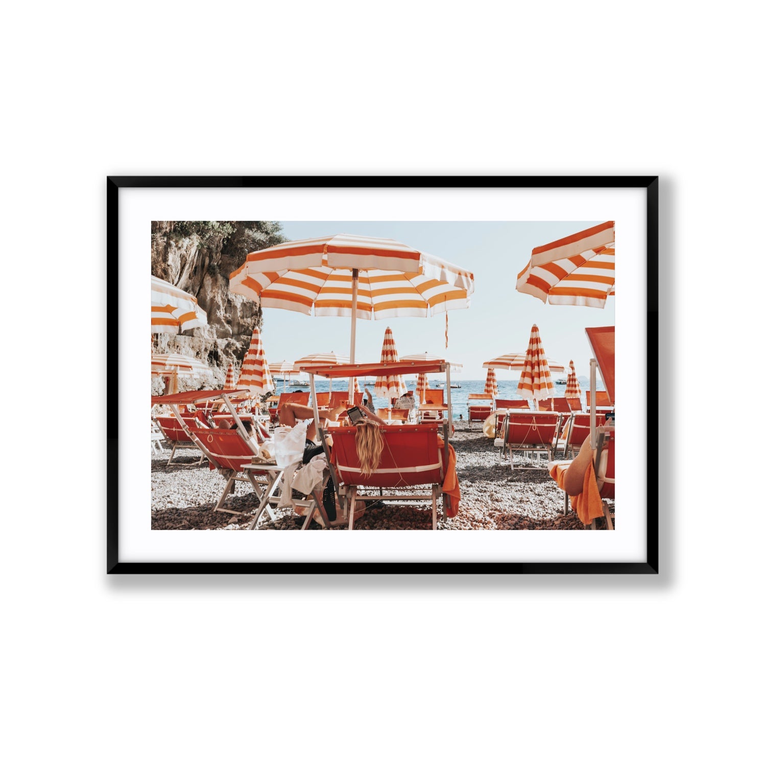 Digital Dreamer fine art print, Positano, Italy, Extra Large, Black Frame · Matboard, Fine Art Print