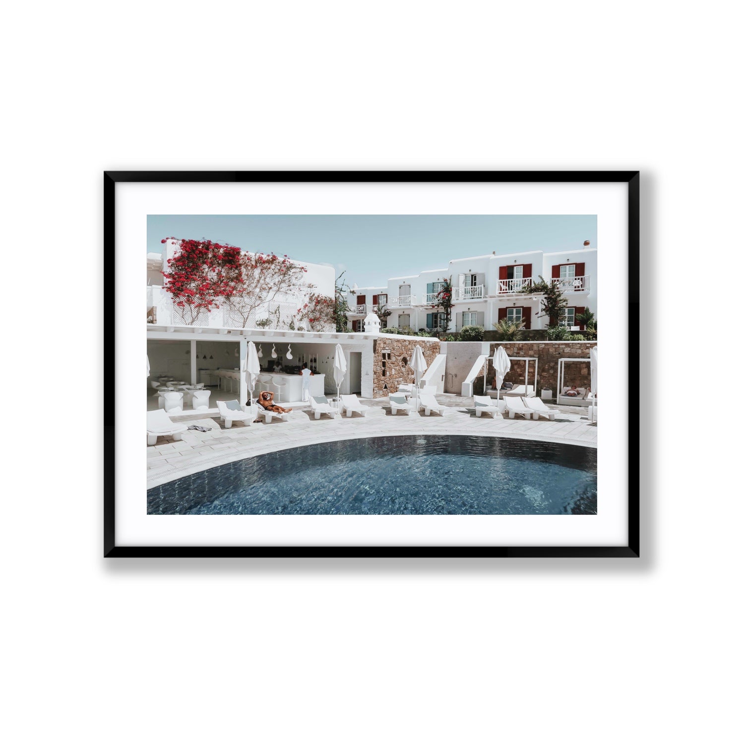 Got The First Lounge fine art print, Mykonos, Greece, Extra Large, Black Frame · Matboard, Fine Art Print