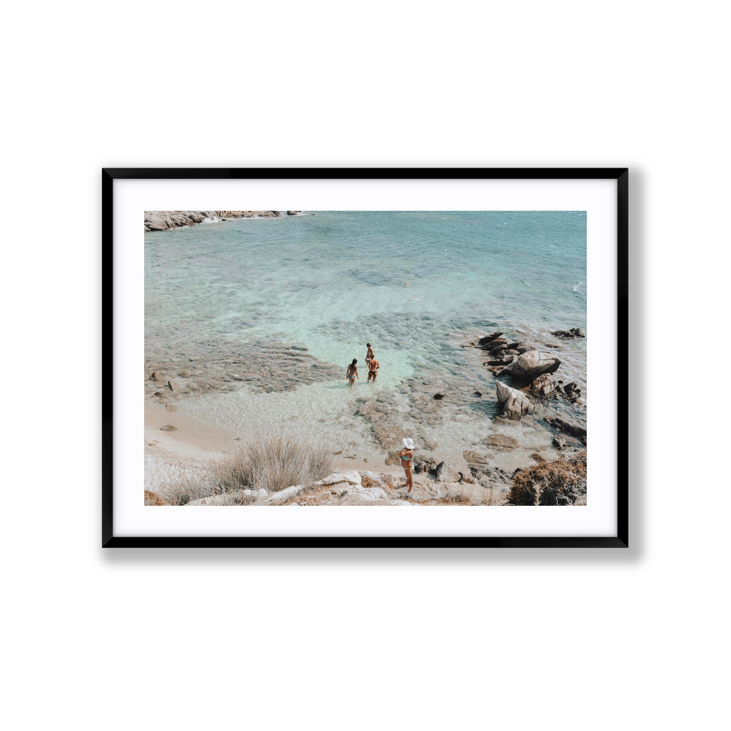 Easy On The Eyes Mykonos Greek island wall art Extra Large fine art print in black frame with matboard