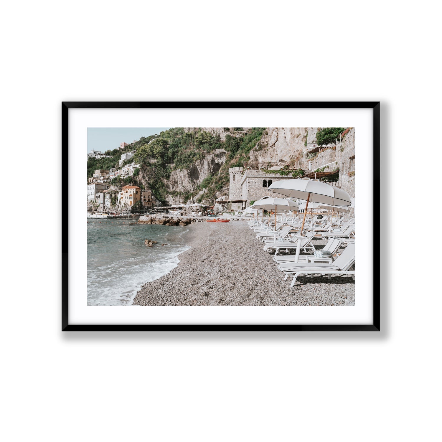 Borgo Santandrea fine art print, Amalfi, Italy, Extra Large, Black Frame · Matboard, Fine Art Print