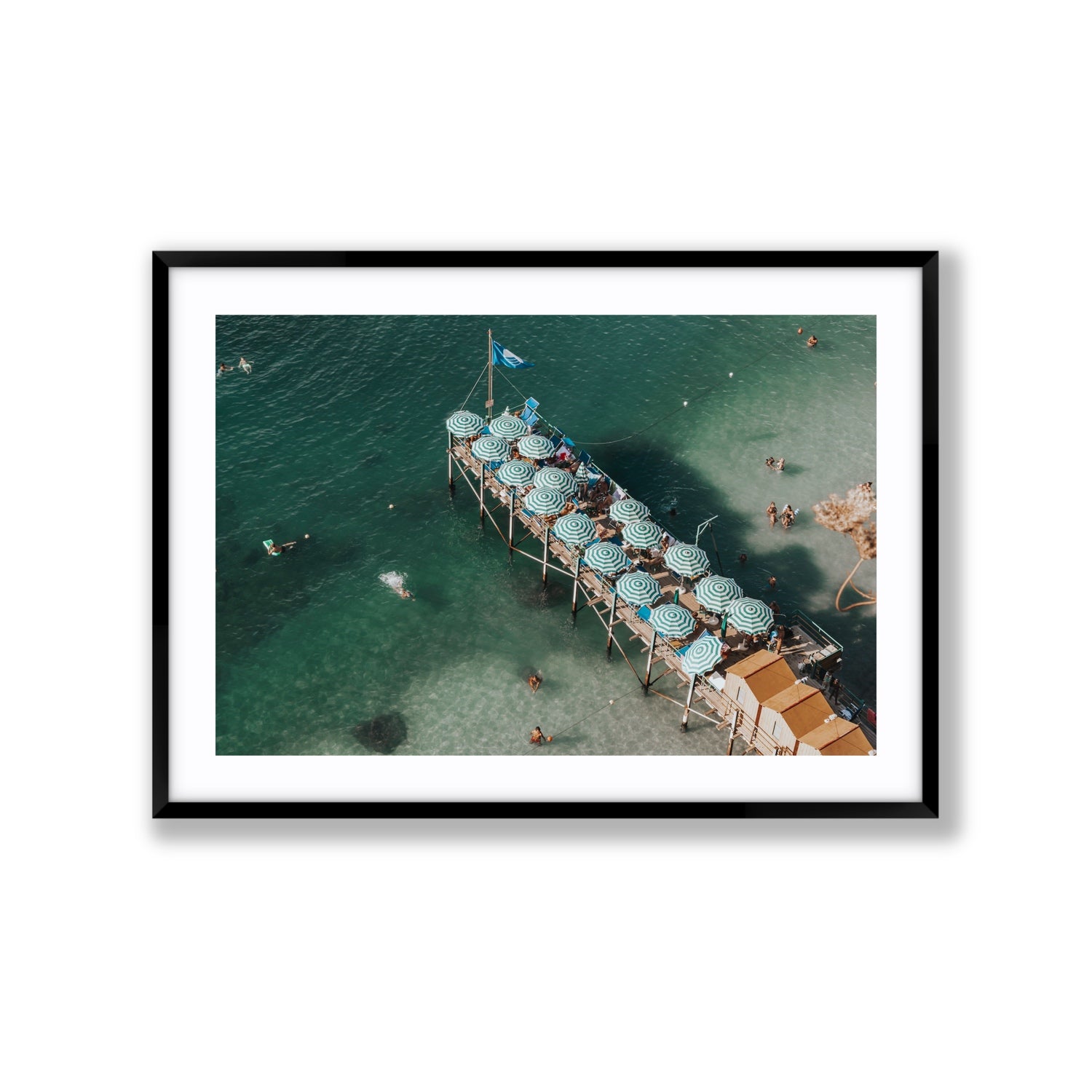 Sorrento Shangri La Sorrento coastal Italian wall art Extra Large fine art print in black frame with matboard
