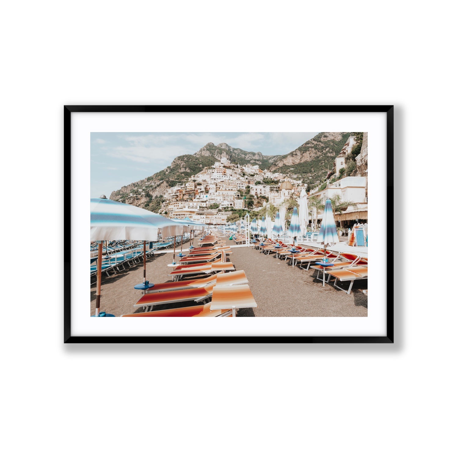 Spiaggia Grande fine art print, Positano, Italy, Extra Large, Black Frame · Matboard, Fine Art Print