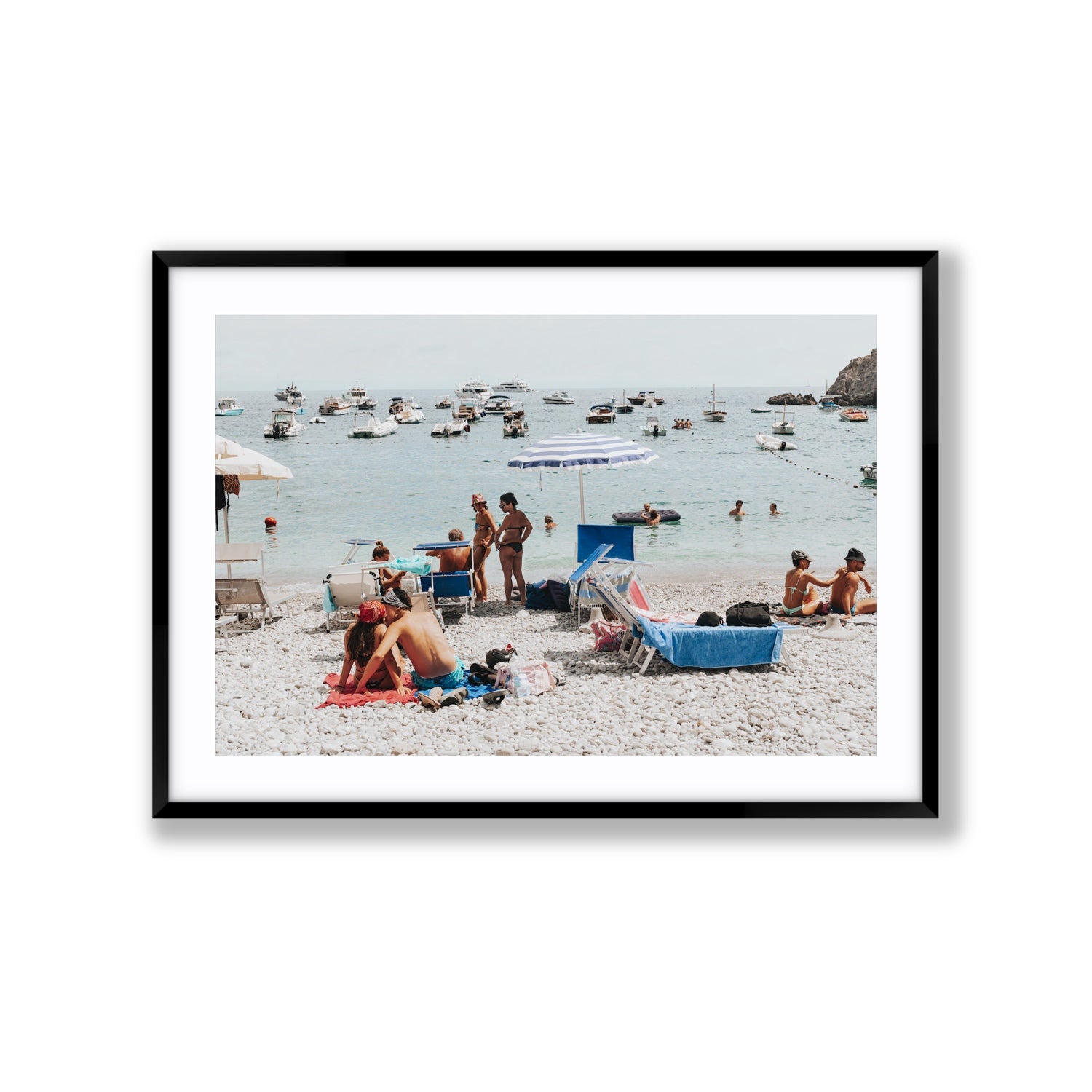 The Kiss Nerano wall art Extra Large fine art print in black frame with matboard
