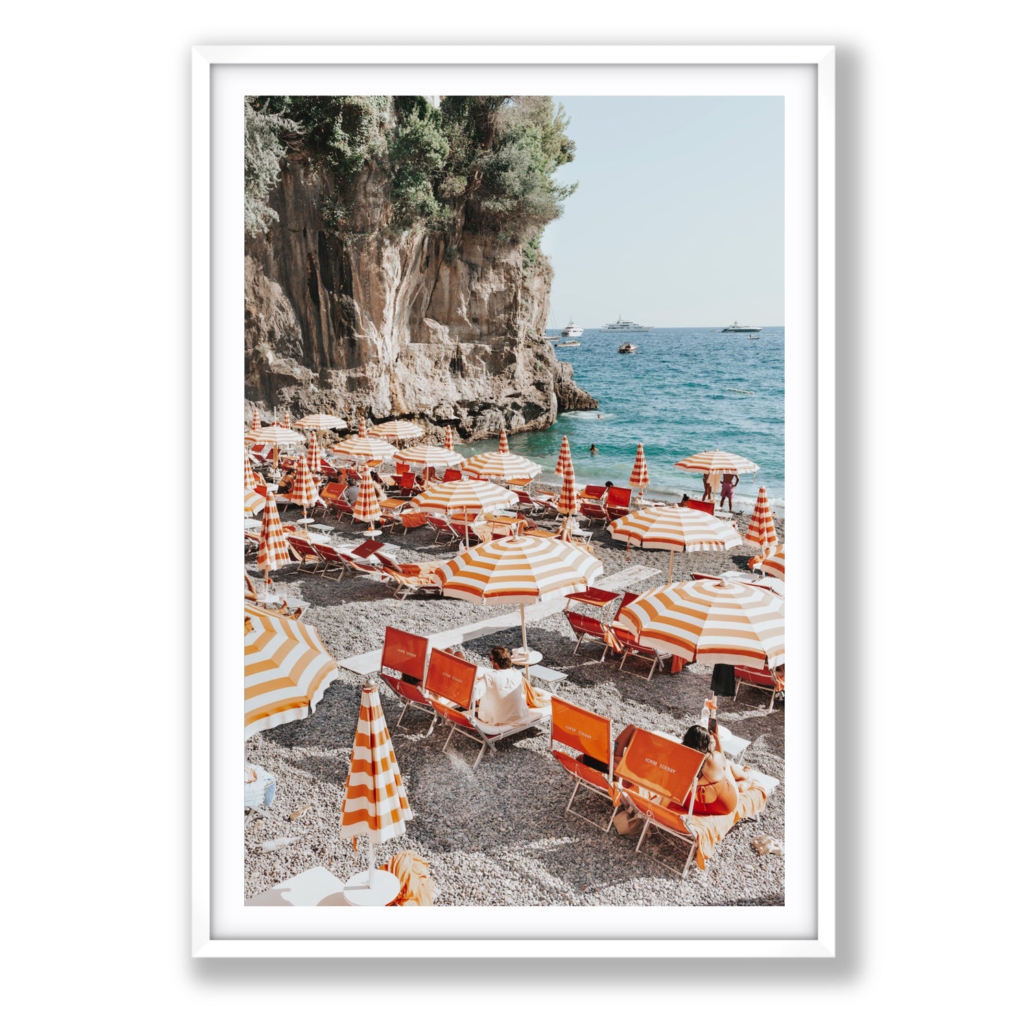 Tangerine Dream fine art print, Positano, Italy, Statement, White Frame · Matboard, Fine Art Print