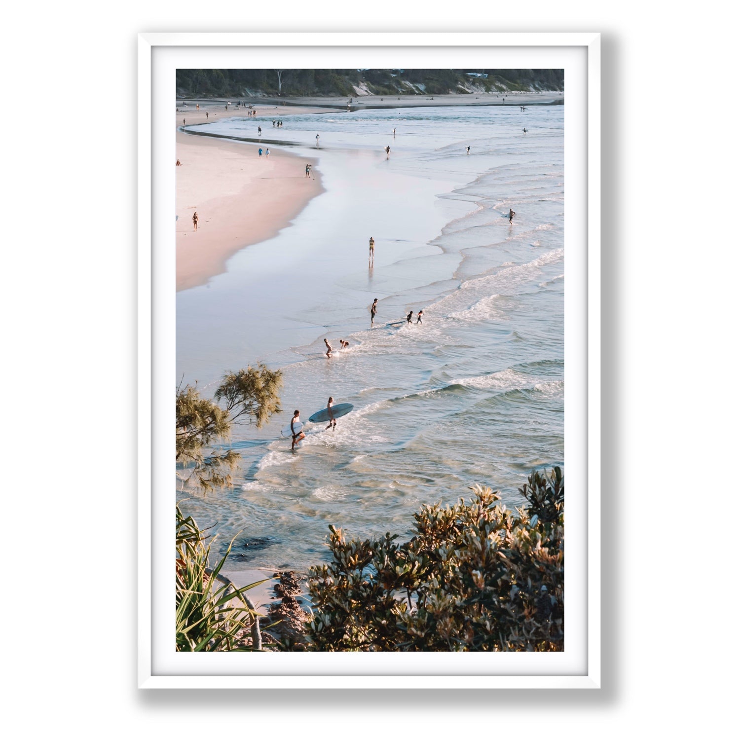 Healing Waters fine art print, Byron Bay, Australia, Statement, White Frame · Matboard, Fine Art Print