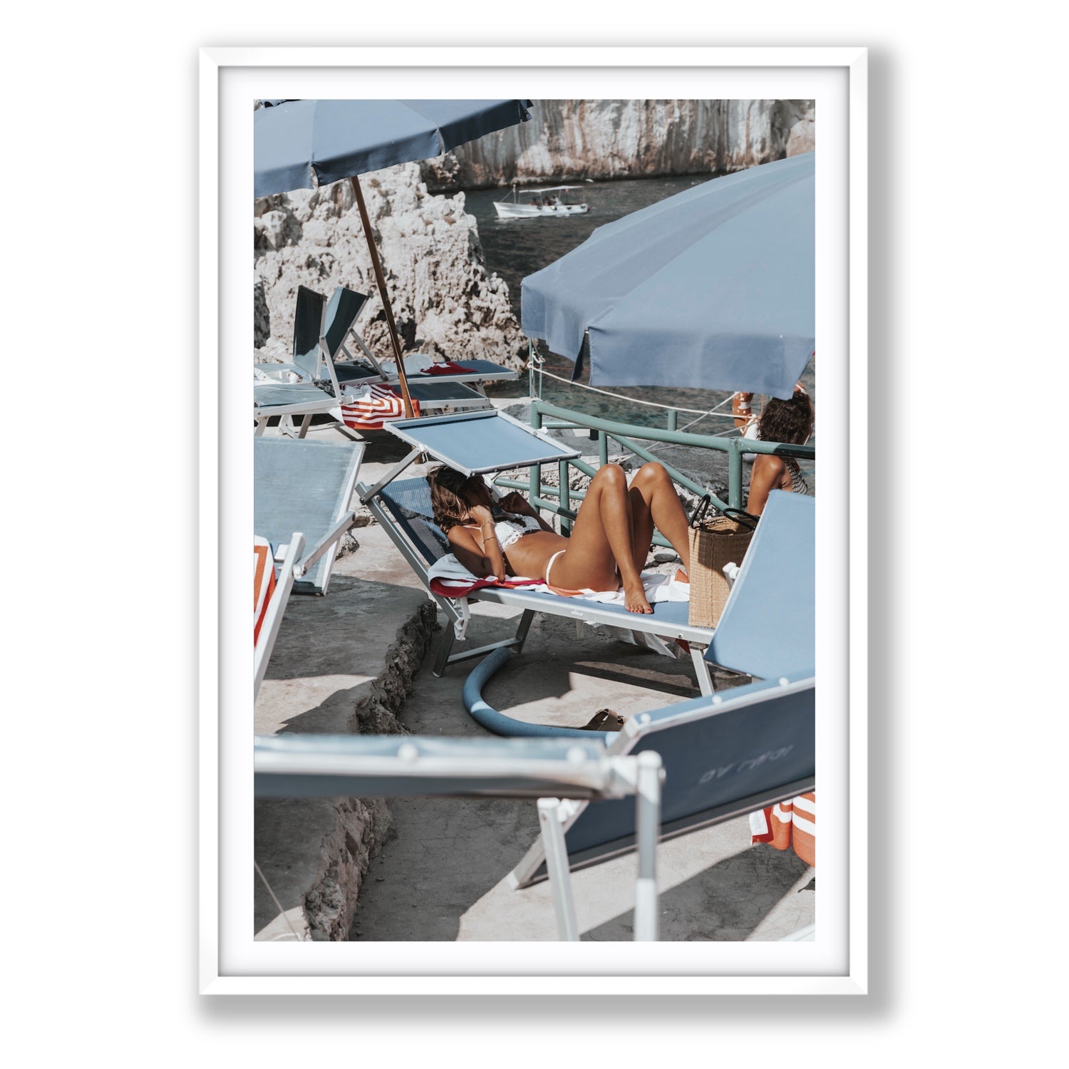 Beach Babe fine art print, Capri, Italy, Statement, White Frame · Matboard, Fine Art Print