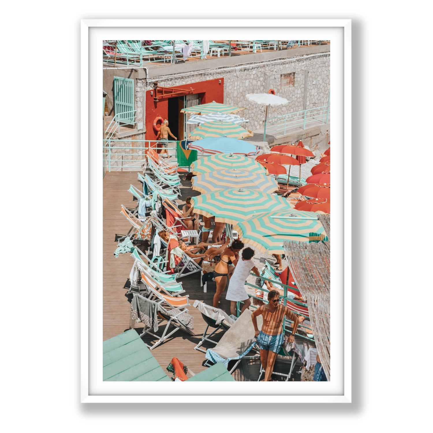 Colourful Canopy fine art print, Capri, Italy, Statement, White Frame · Matboard, Fine Art Print