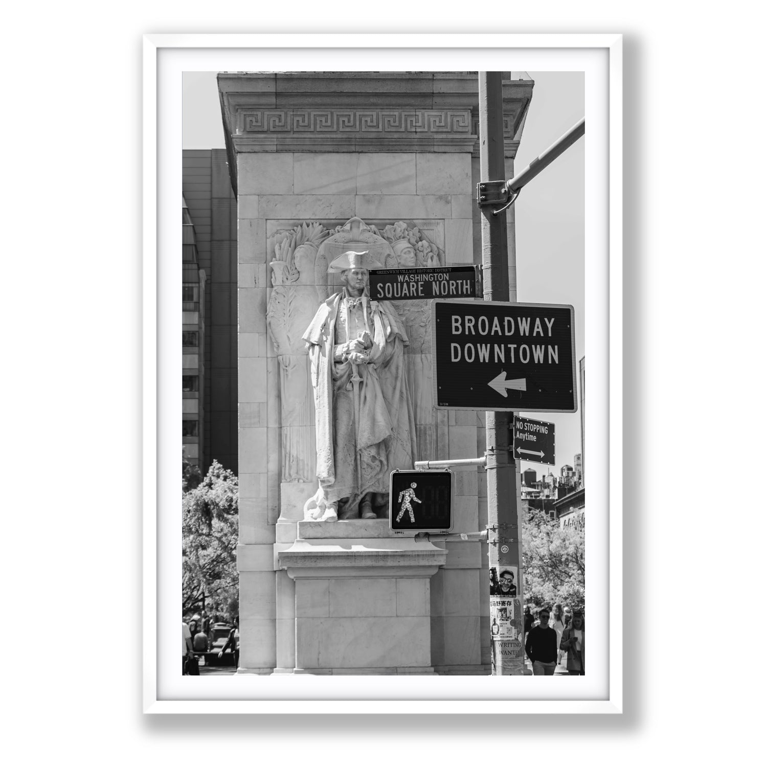 Silent Sentinels New York NYC Black & White wall art Statement fine art print in white frame with matboard