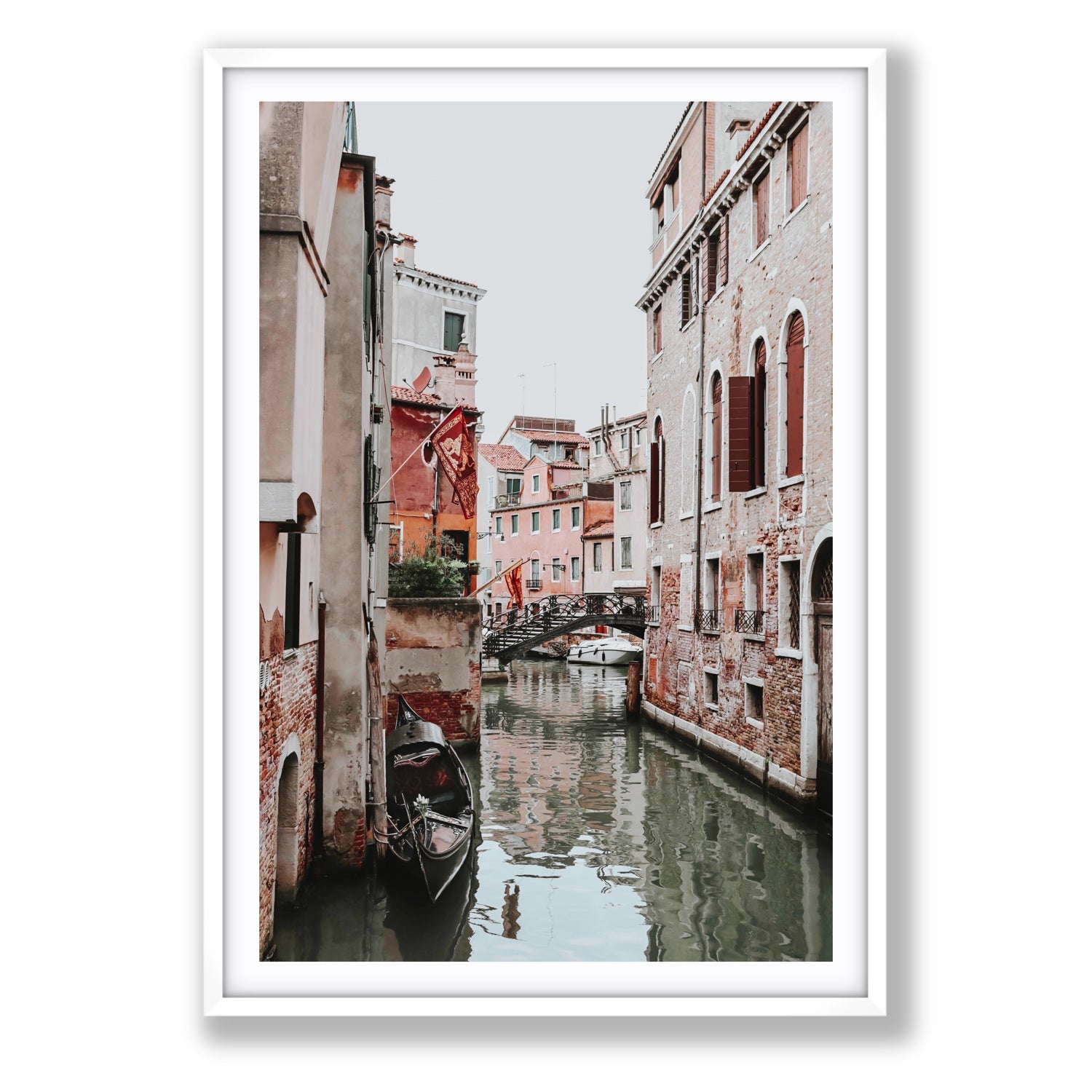 Laguna Veneta Venice Italian wall art Statement fine art print in white frame with matboard