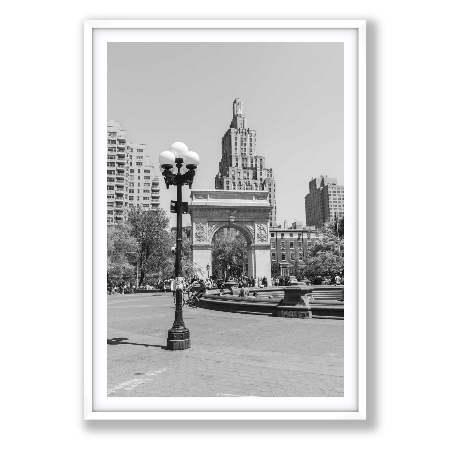 Pole Position New York NYC Black & White wall art Statement fine art print in white frame with matboard