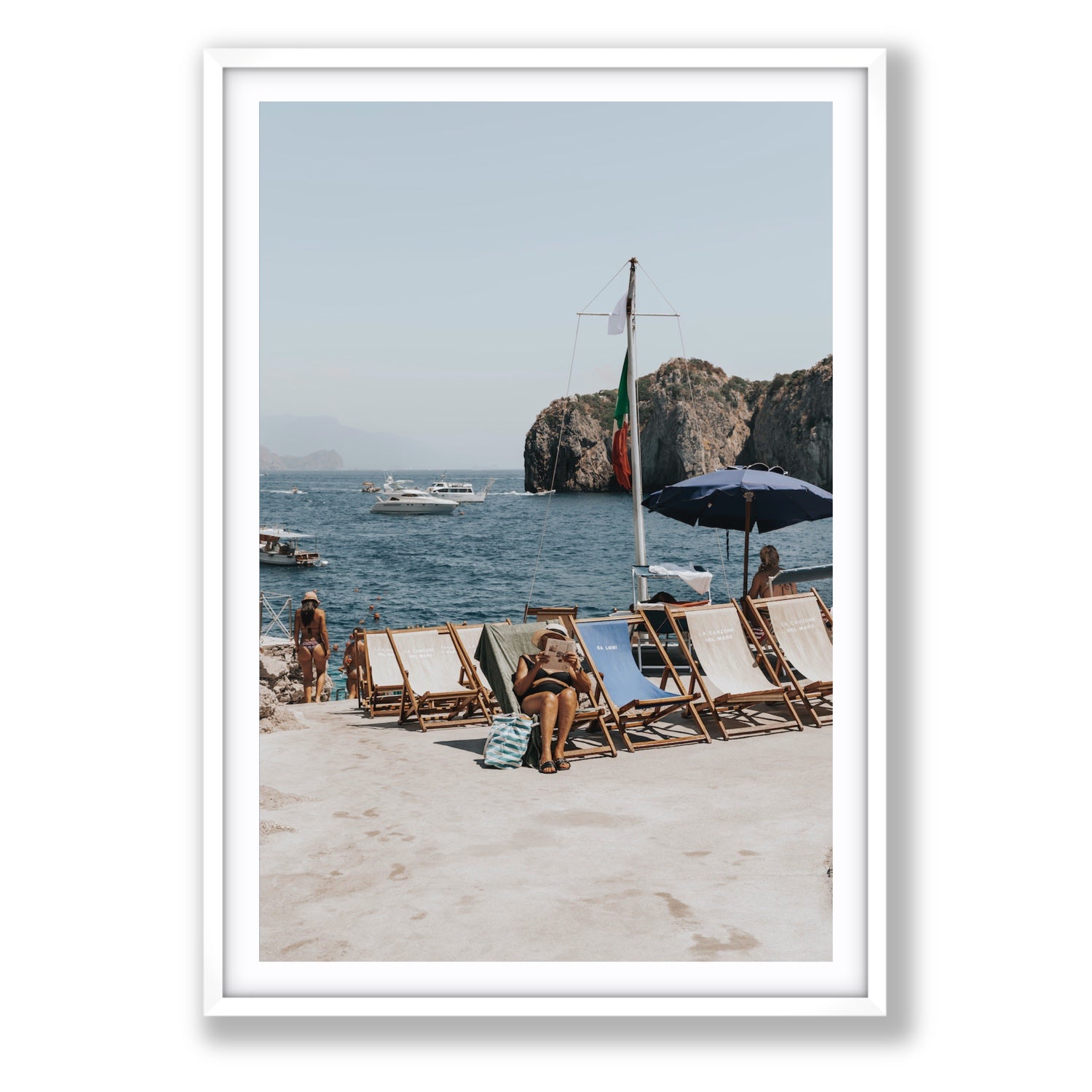 Vintage Sun Goddess fine art print, Capri, Italy, Statement, White Frame · Matboard, Fine Art Print